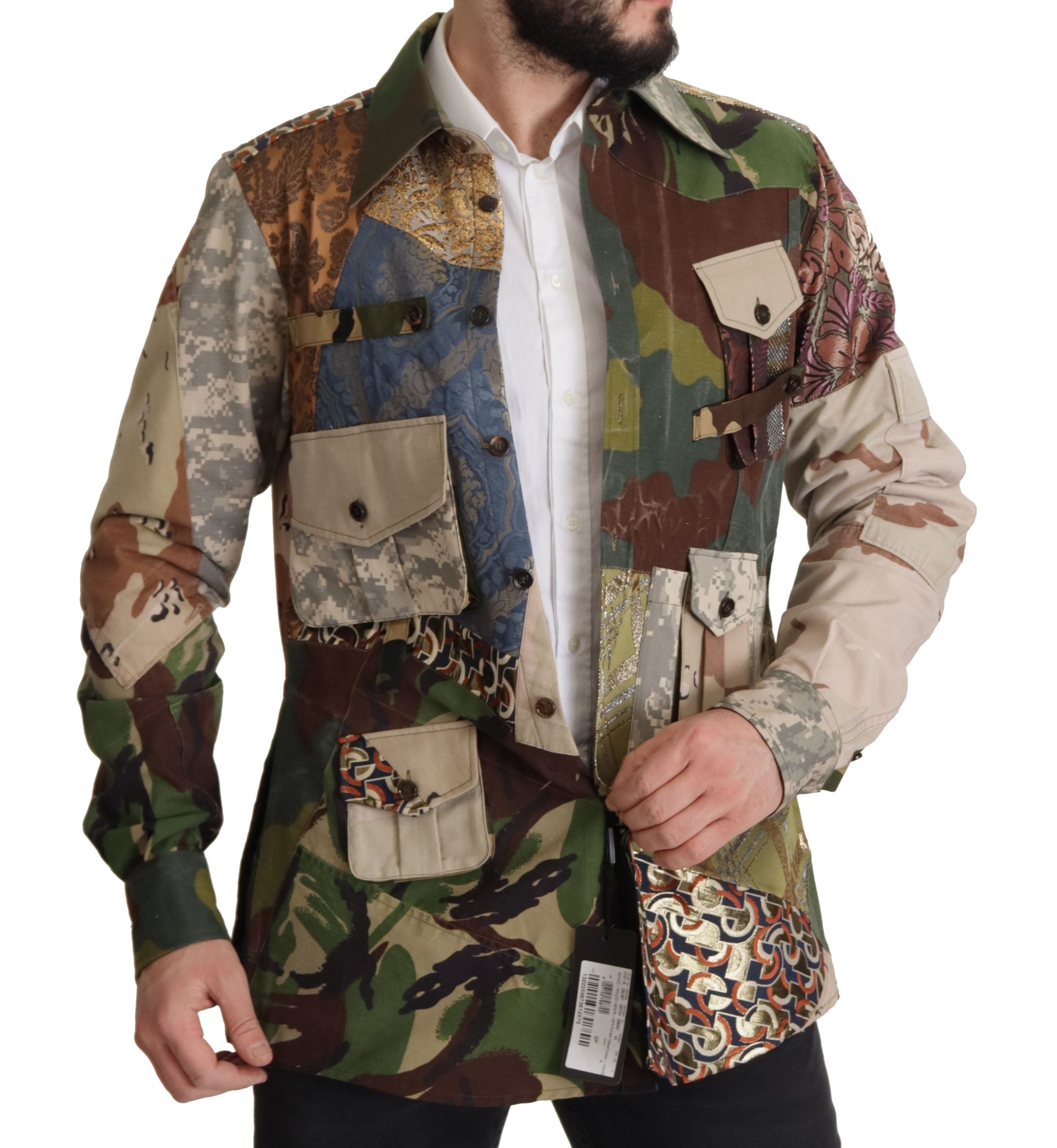 Dolce &amp; Gabbana Patchwork Camouflage Casual πουκάμισο