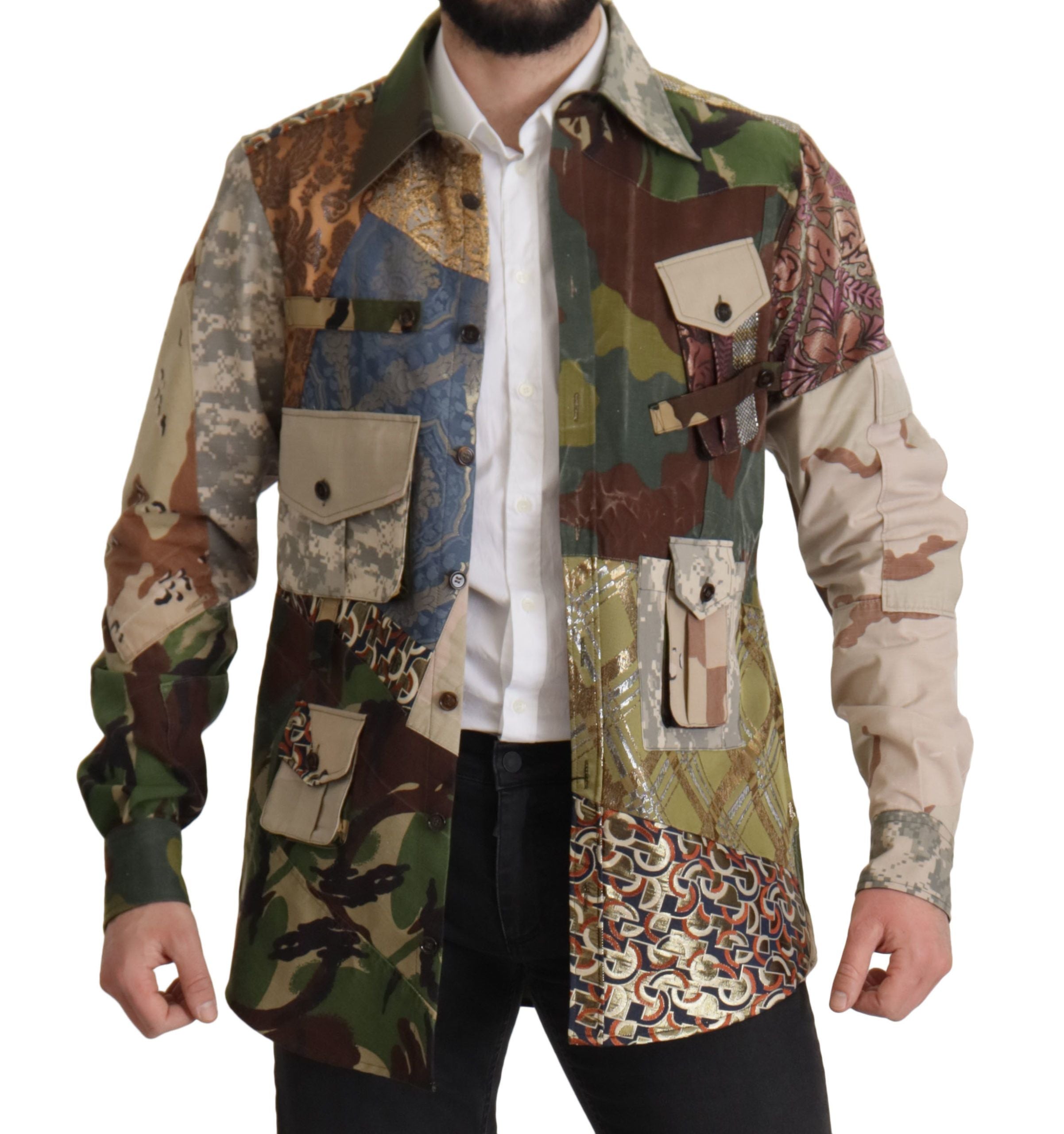 Dolce &amp; Gabbana Patchwork Camouflage Casual πουκάμισο