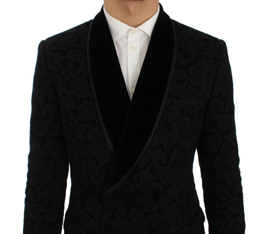 Dolce &amp; Gabbana Elegant Slim Fit Black Silk-Blend Blazer