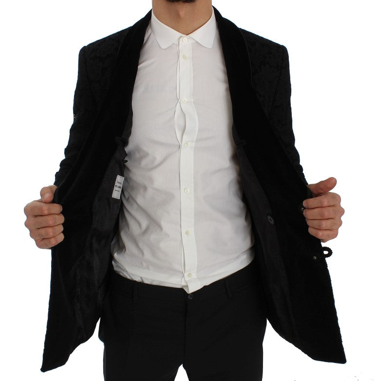 Dolce &amp; Gabbana Elegant Slim Fit Black Silk-Blend Blazer