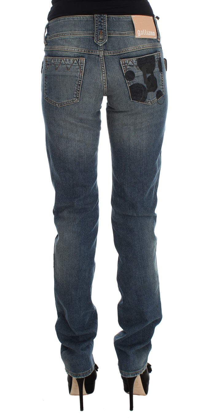 John Galliano Chic Slim Fit Bootcut Jeans σε Blue Wash