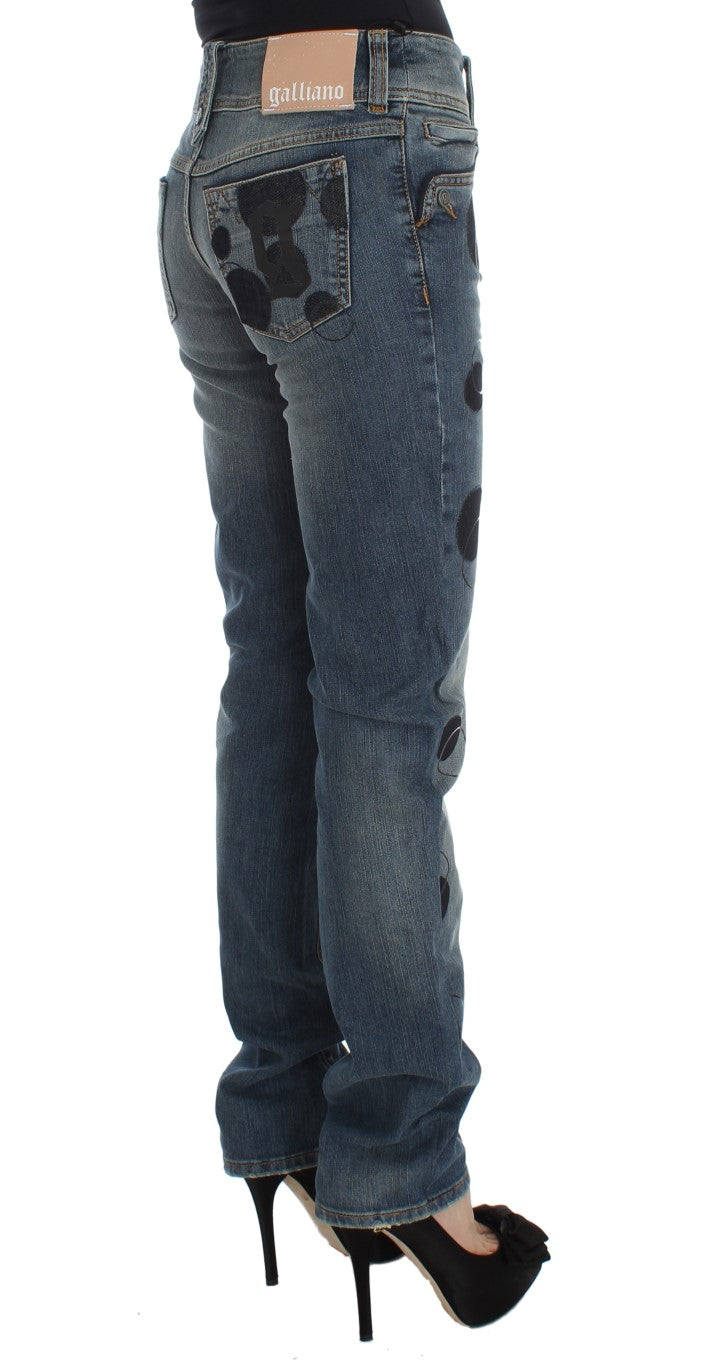 John Galliano Chic Slim Fit Bootcut Jeans σε Blue Wash