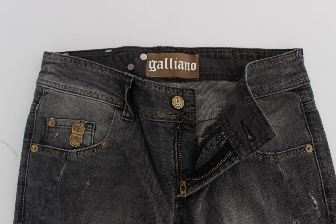 John Galliano Elegant Slim Fit Grey Wash Jeans