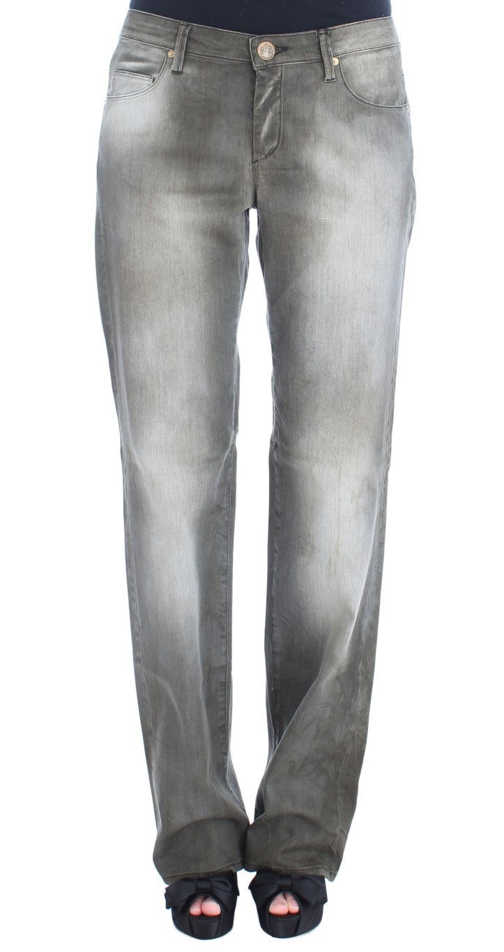 Ermanno Scervino Chic Grey Wash Boyfriend Jeans