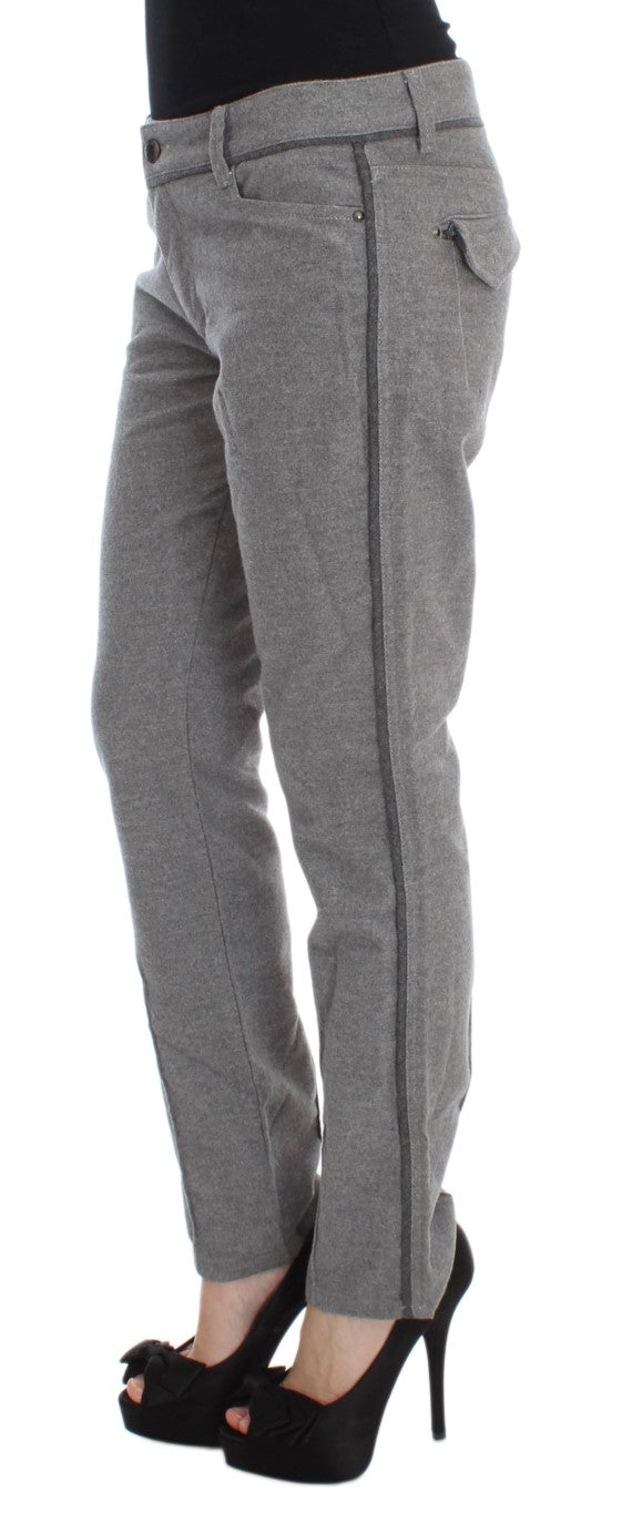 Βαμβακερό παντελόνι Ermanno Scervino Chic Grey Casual