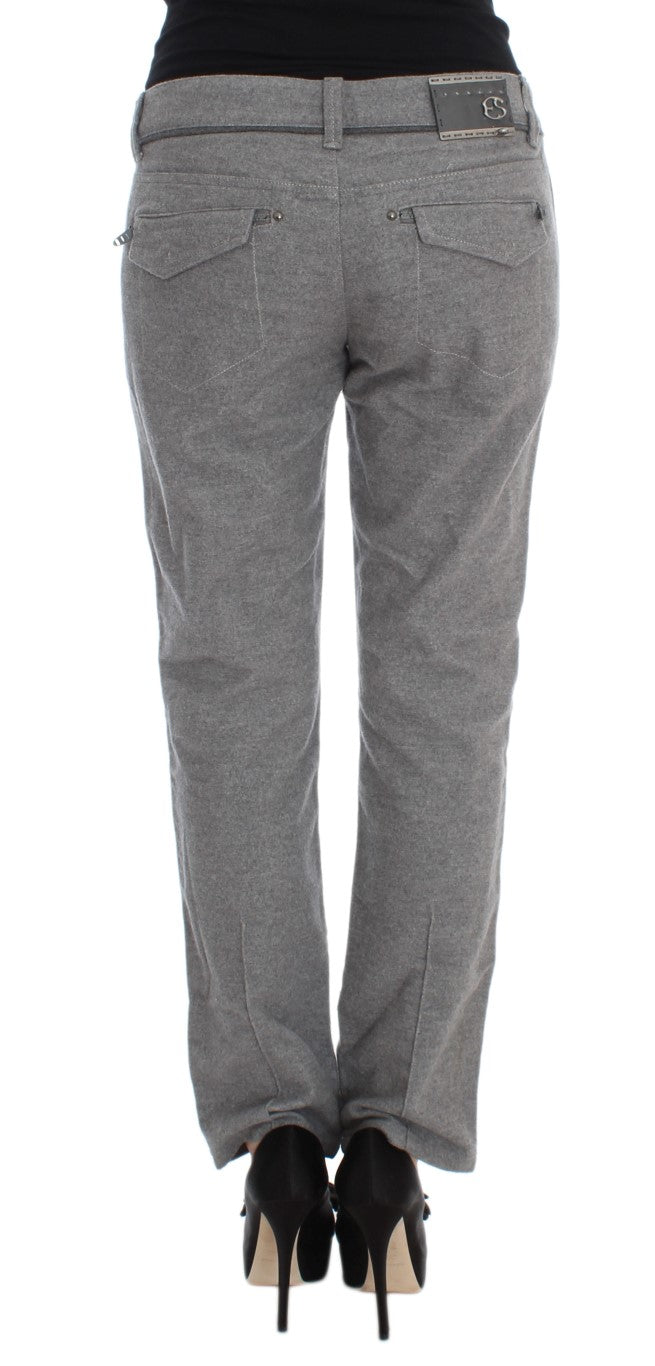 Βαμβακερό παντελόνι Ermanno Scervino Chic Grey Casual