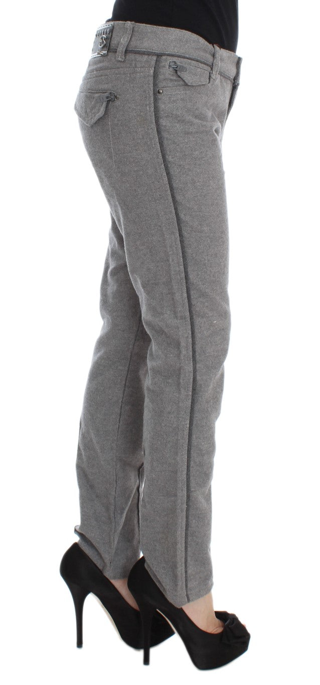 Βαμβακερό παντελόνι Ermanno Scervino Chic Grey Casual