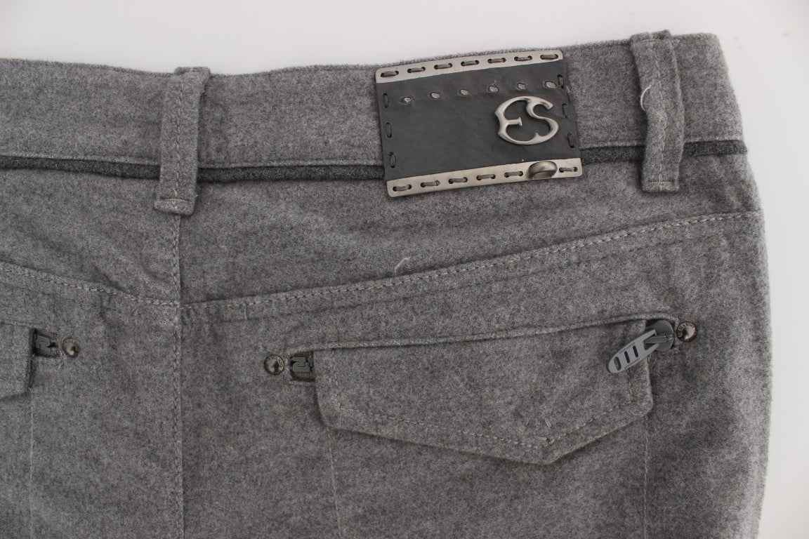 Βαμβακερό παντελόνι Ermanno Scervino Chic Grey Casual