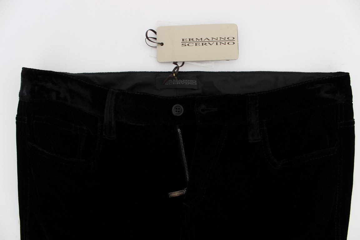 Κομψό Μαύρο Slim Fit Παντελόνι Ermanno Scervino