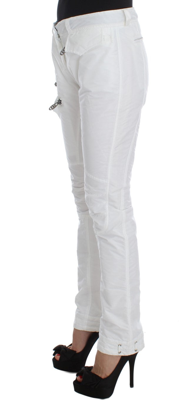 Ermanno Scervino Chic White Nylon Cargo Παντελόνι από Ιταλό Σχεδιαστή