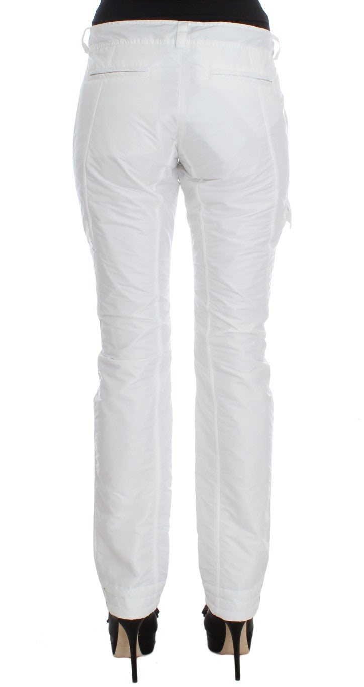 Ermanno Scervino Chic White Nylon Cargo Παντελόνι από Ιταλό Σχεδιαστή