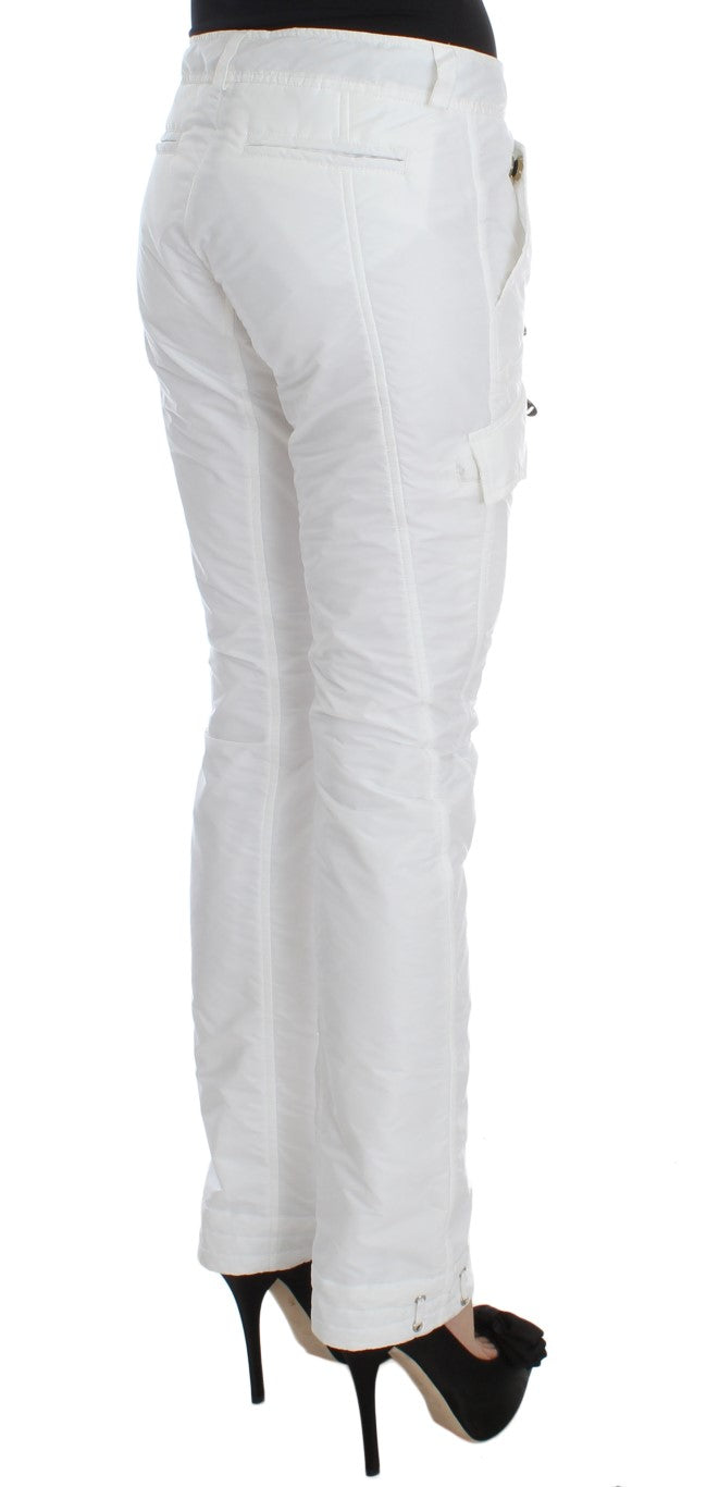 Ermanno Scervino Chic White Nylon Cargo Παντελόνι από Ιταλό Σχεδιαστή