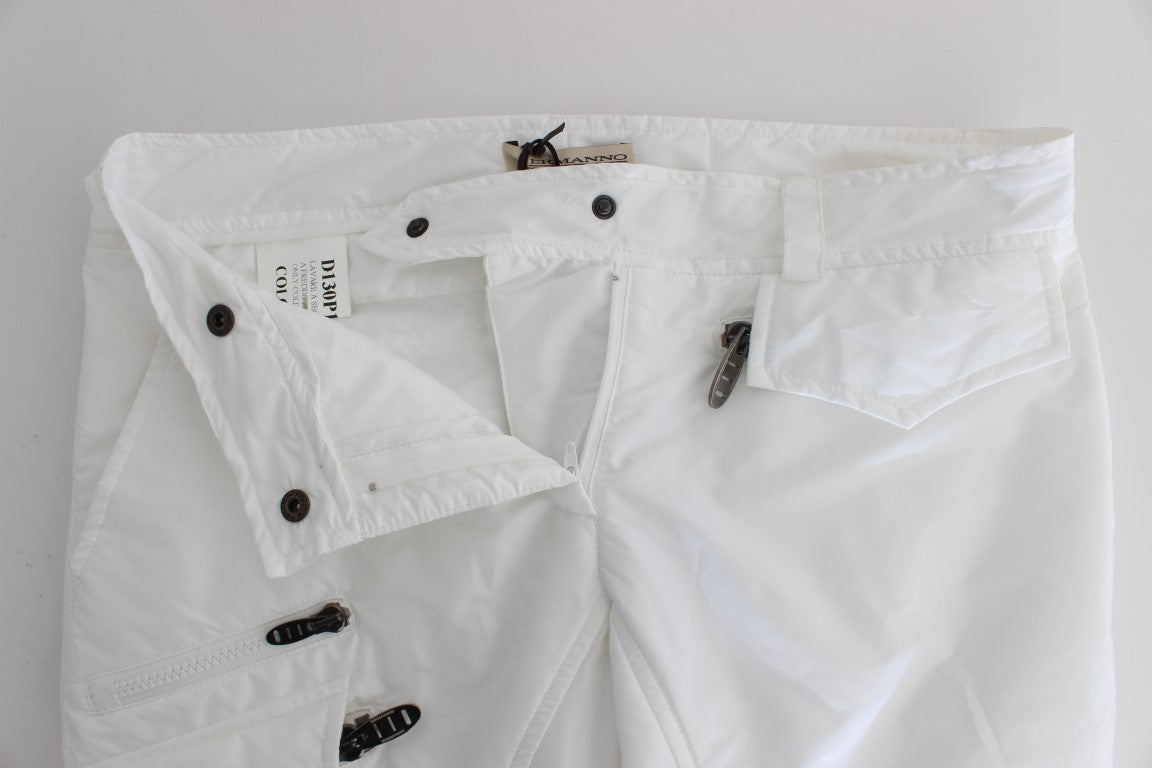 Ermanno Scervino Chic White Nylon Cargo Παντελόνι από Ιταλό Σχεδιαστή