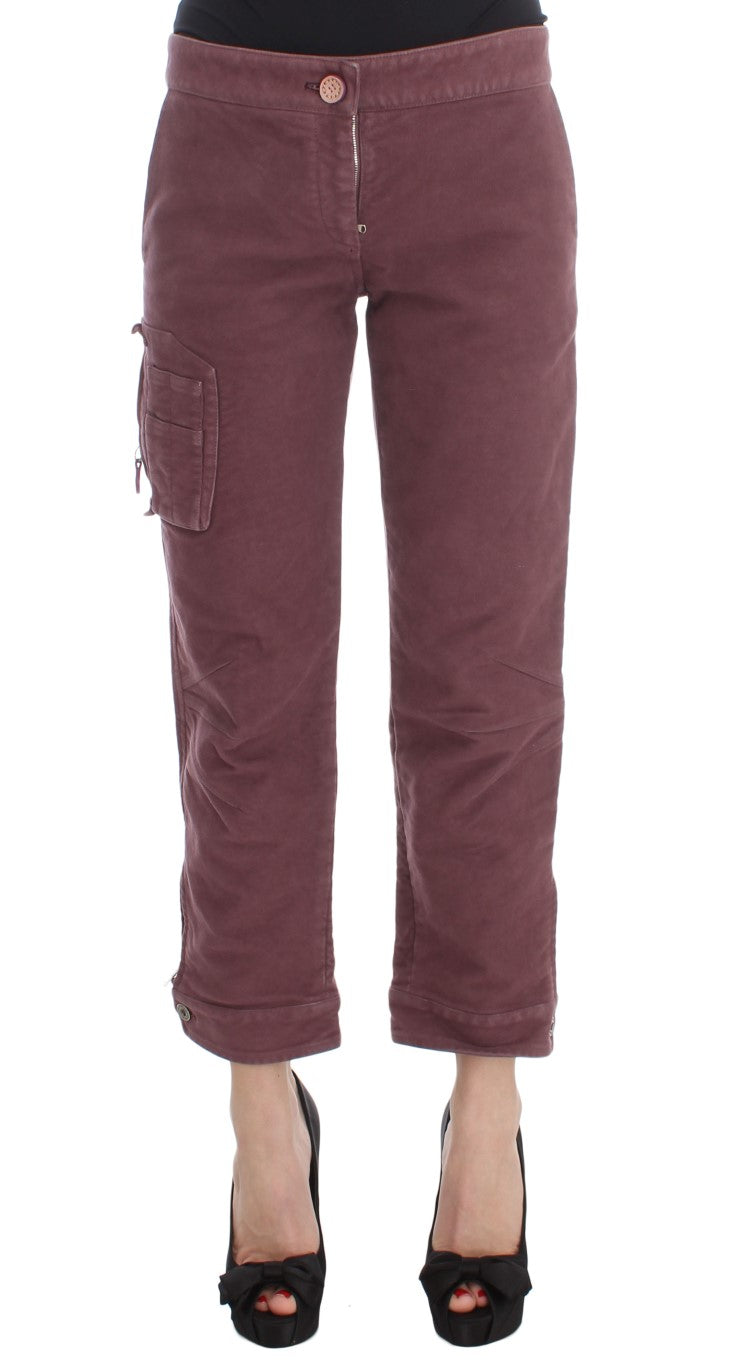 Παντελόνι Cargo Cropped Ermanno Scervino Chic Bordeaux Capri