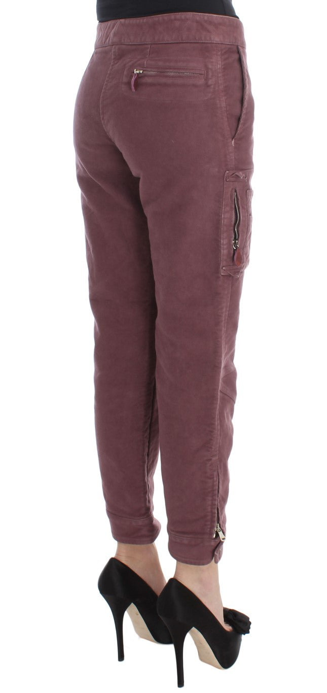 Παντελόνι Cargo Cropped Ermanno Scervino Chic Bordeaux Capri