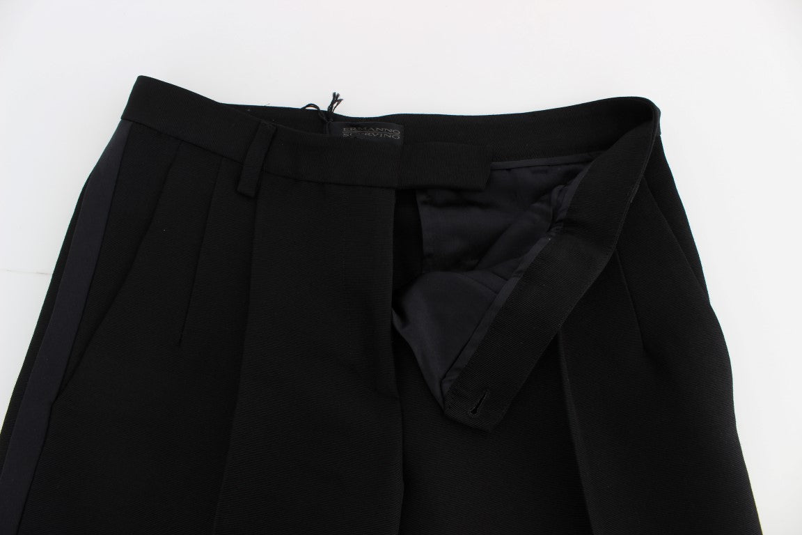 Τζιν τζιν Ermanno Scervino Chic Black Wide Leg Silk Blend