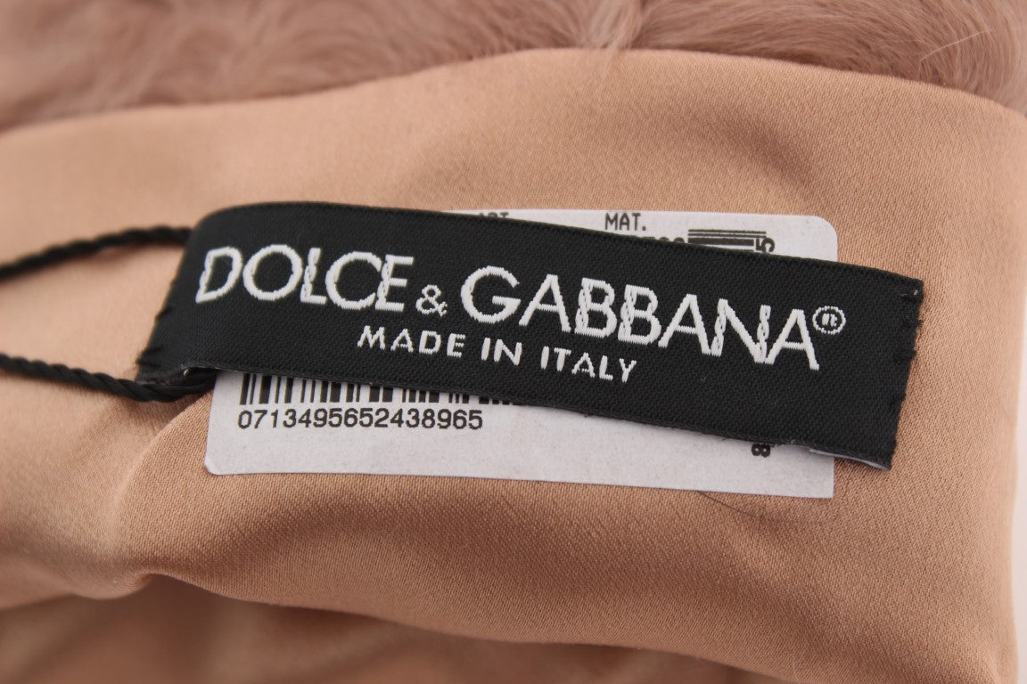 Κομψά γάντια Dolce &amp; Gabbana σε μπεζ σουέντ μέχρι τον αγκώνα