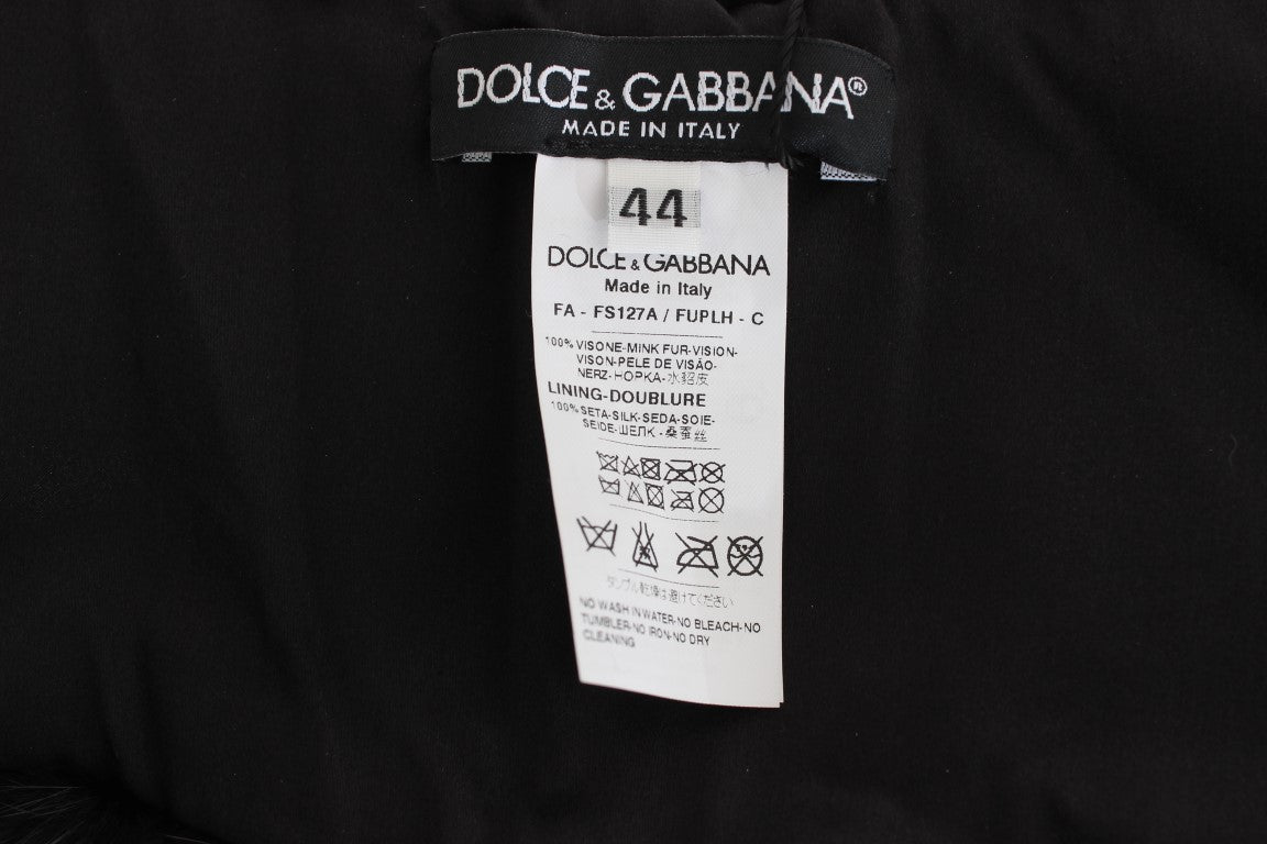 Κομψό κασκόλ Dolce & Gabbana με μαύρη γούνα βιζόν