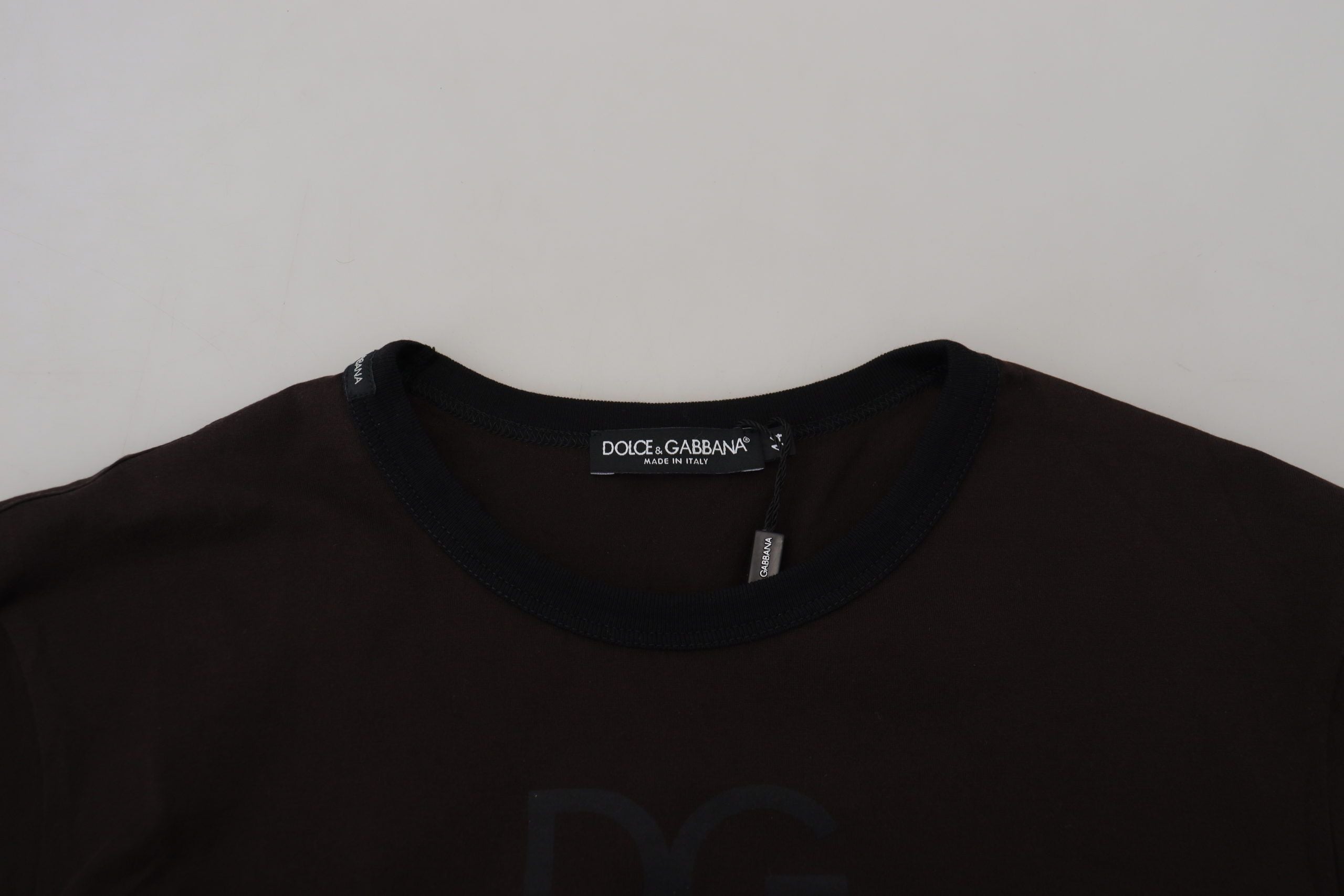 Κομψό βαμβακερό πουλόβερ Dolce &amp; Gabbana σε καφέ Crewneck