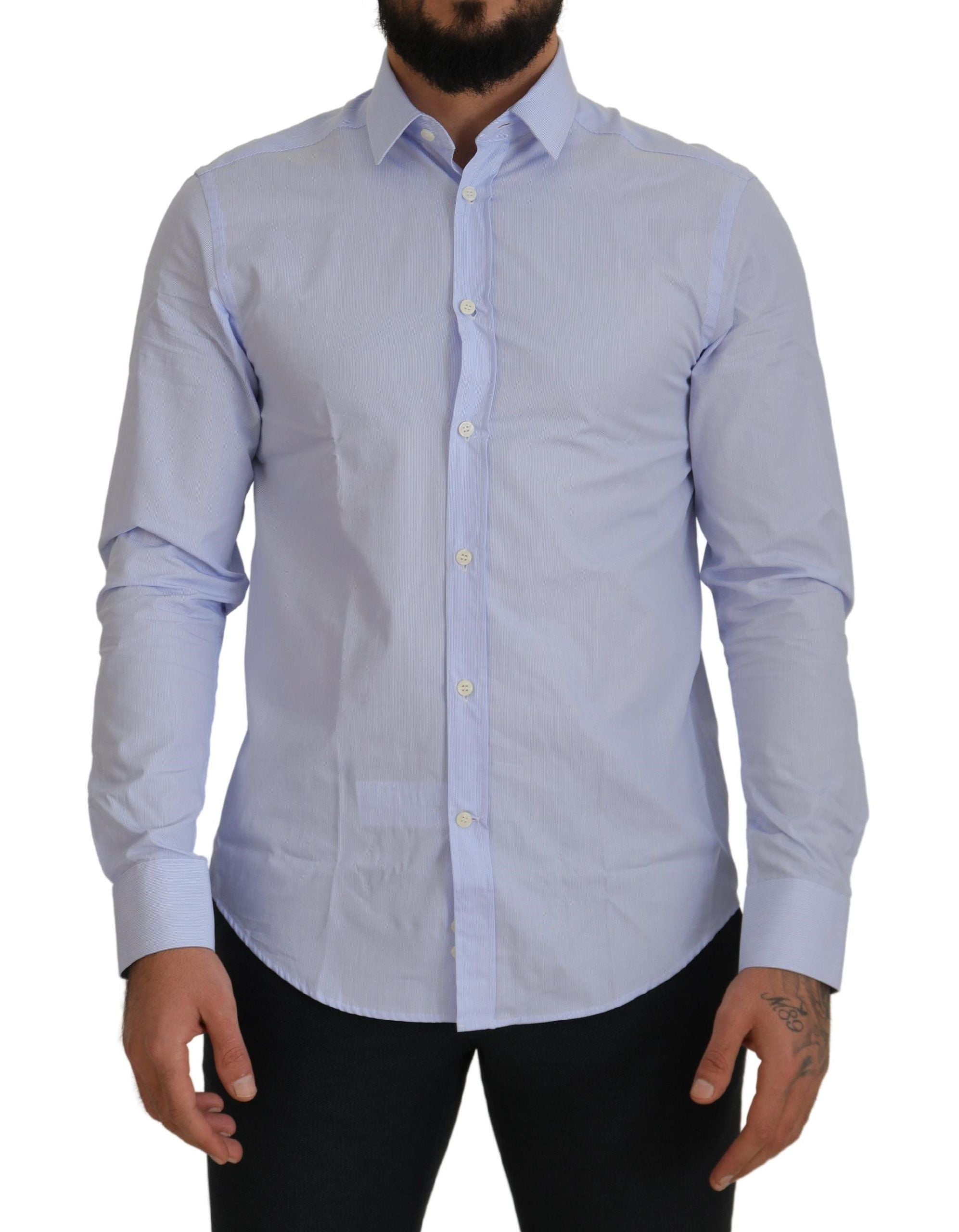 Versace Collection Elegant Light Blue Dress Shirt