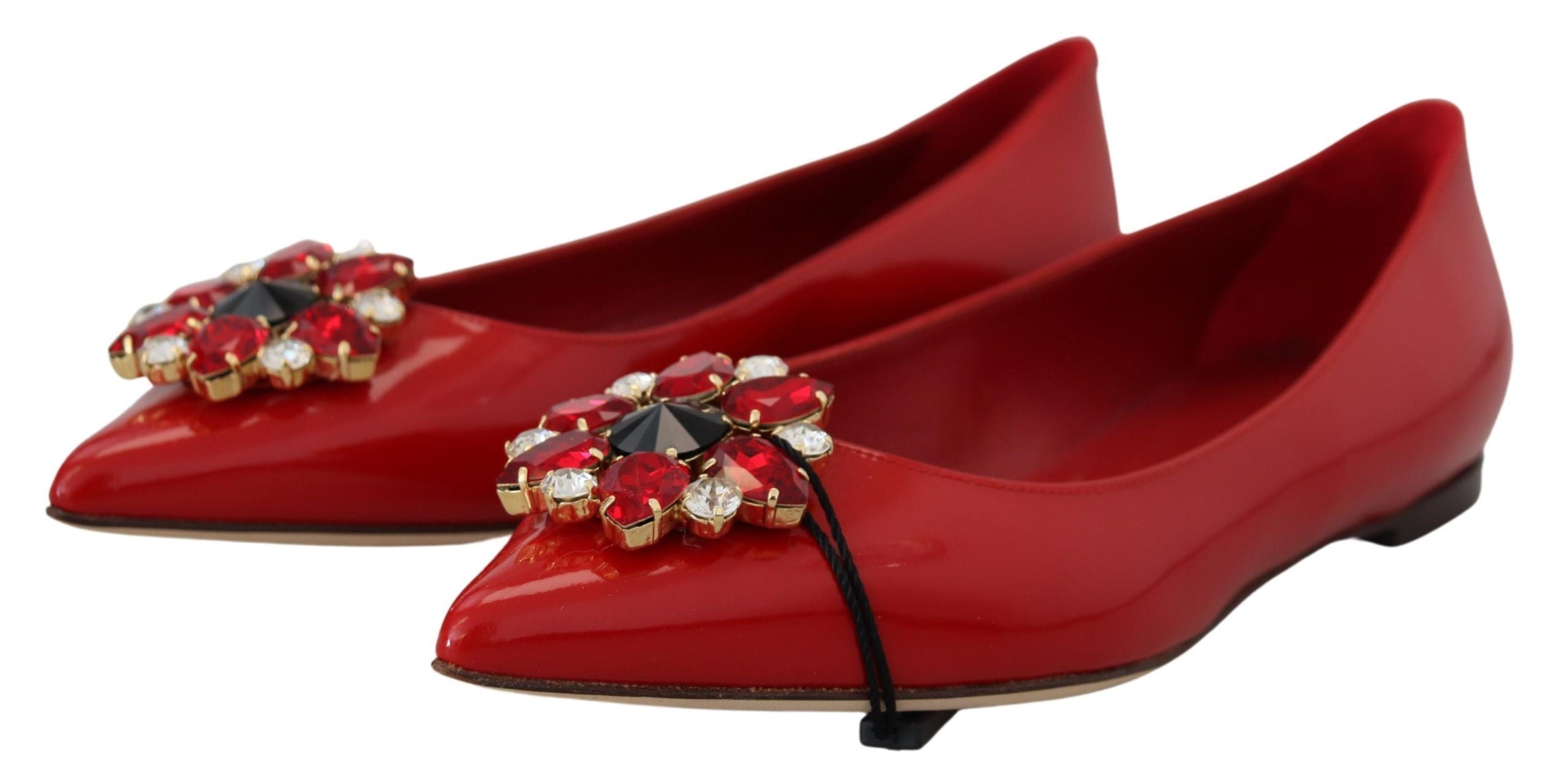 Dolce &amp; Gabbana Red Suede Crystal Loafers - Exquisite Elegance