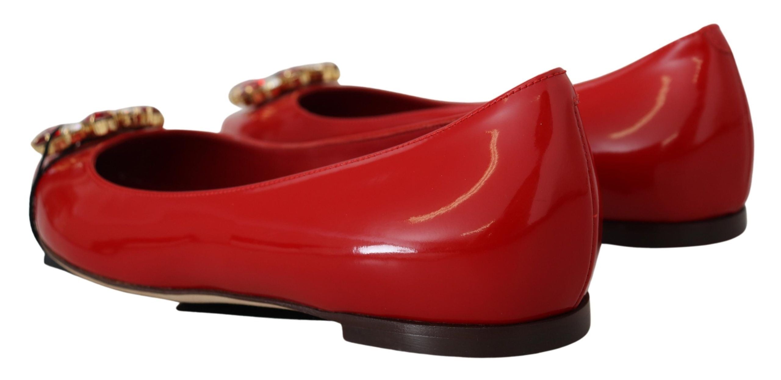 Dolce &amp; Gabbana Red Suede Crystal Loafers - Exquisite Elegance