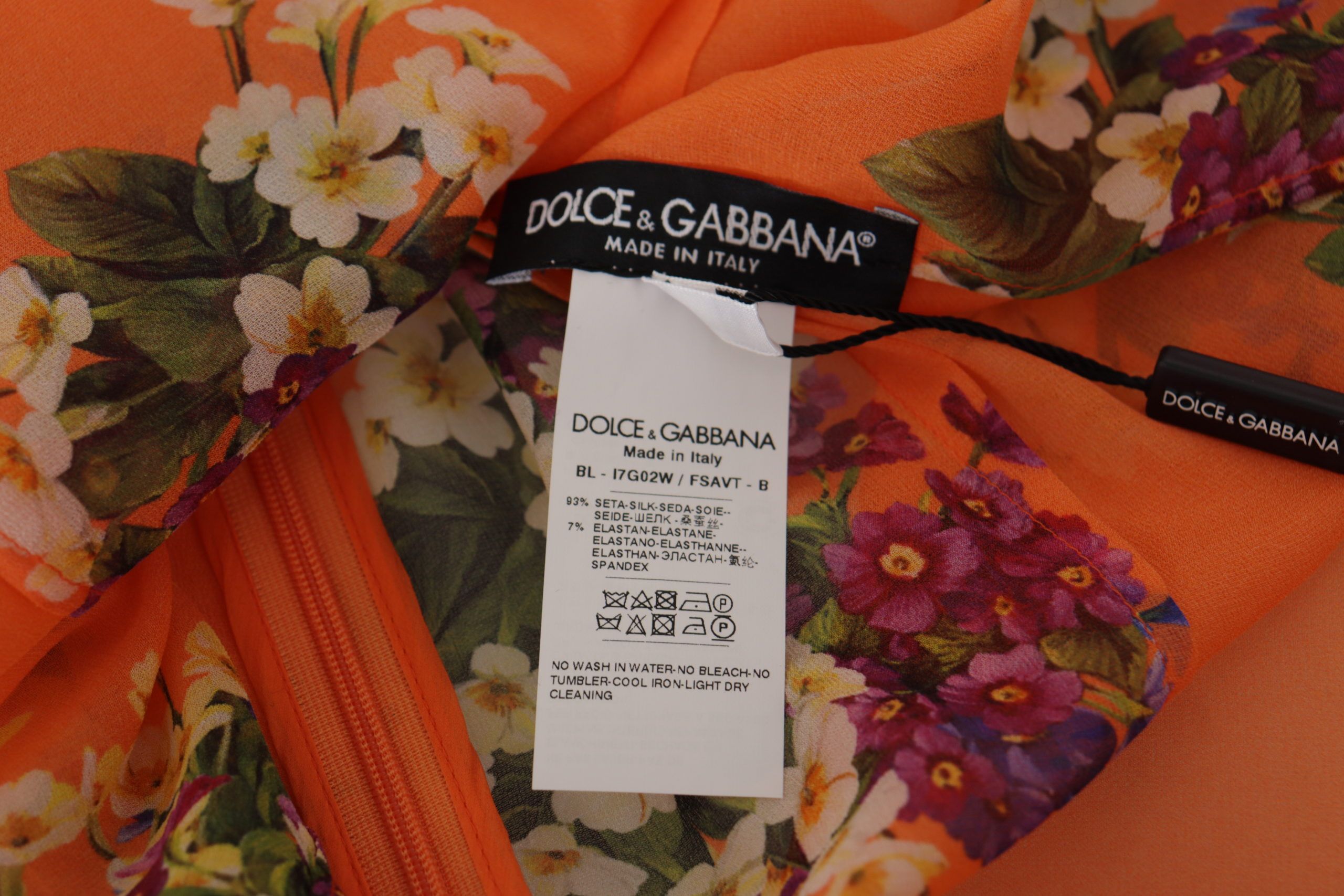 Κομψή φλοράλ μεταξωτή μπλούζα Dolce & Gabbana με φερμουάρ στην πλάτη