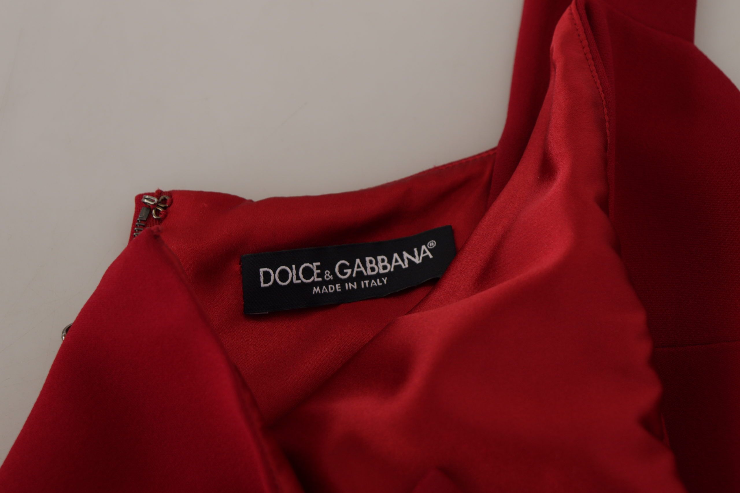 Κομψό Midi φόρεμα Dolce &amp; Gabbana με κόκκινο τετράγωνο λαιμό