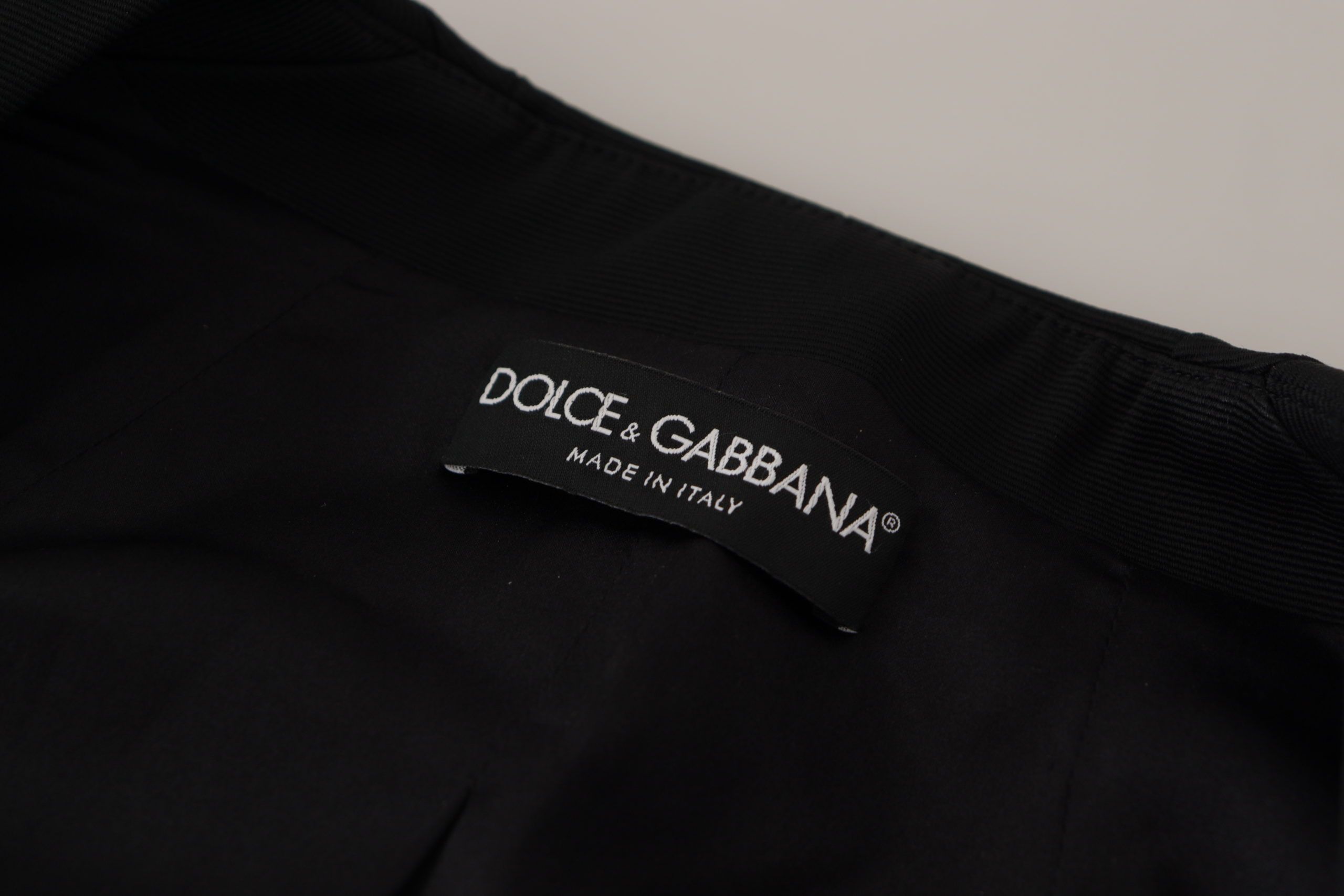 Dolce &amp; Gabbana Sleek Μαύρο Snap μπουφάν με φόδρα από μετάξι