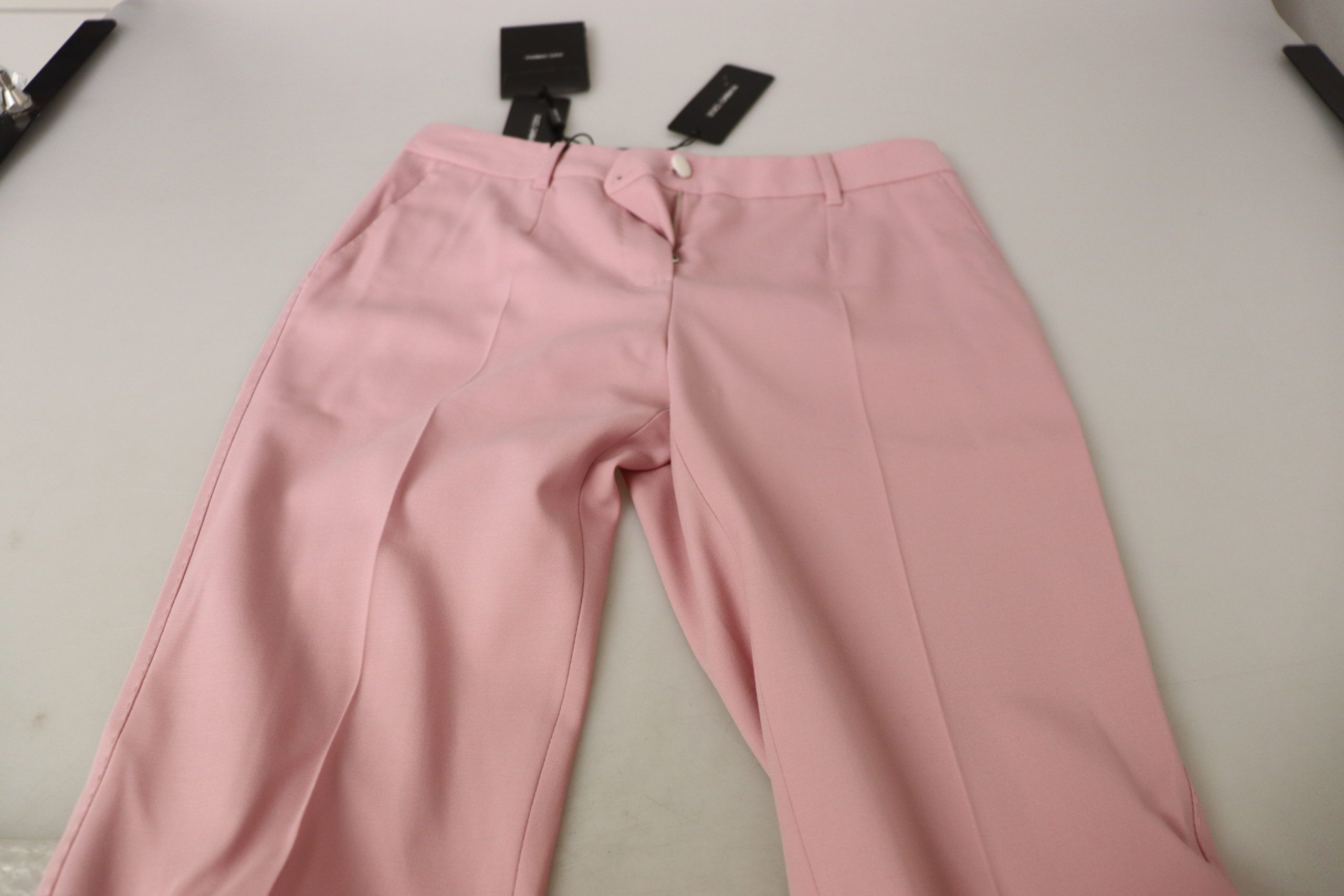 Dolce &amp; Gabbana Chic Midwaist Virgin Wool Pink Παντελόνι