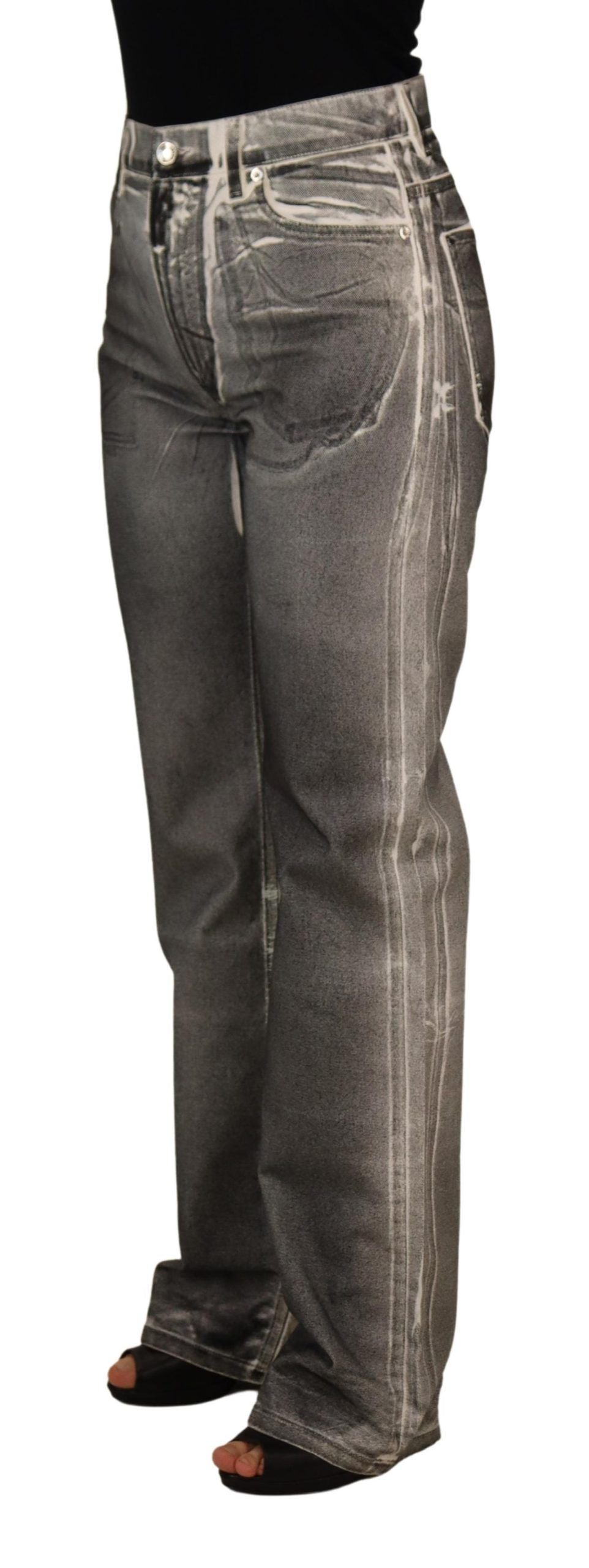 Dolce &amp; Gabbana High Waist Grey Denim Elegance