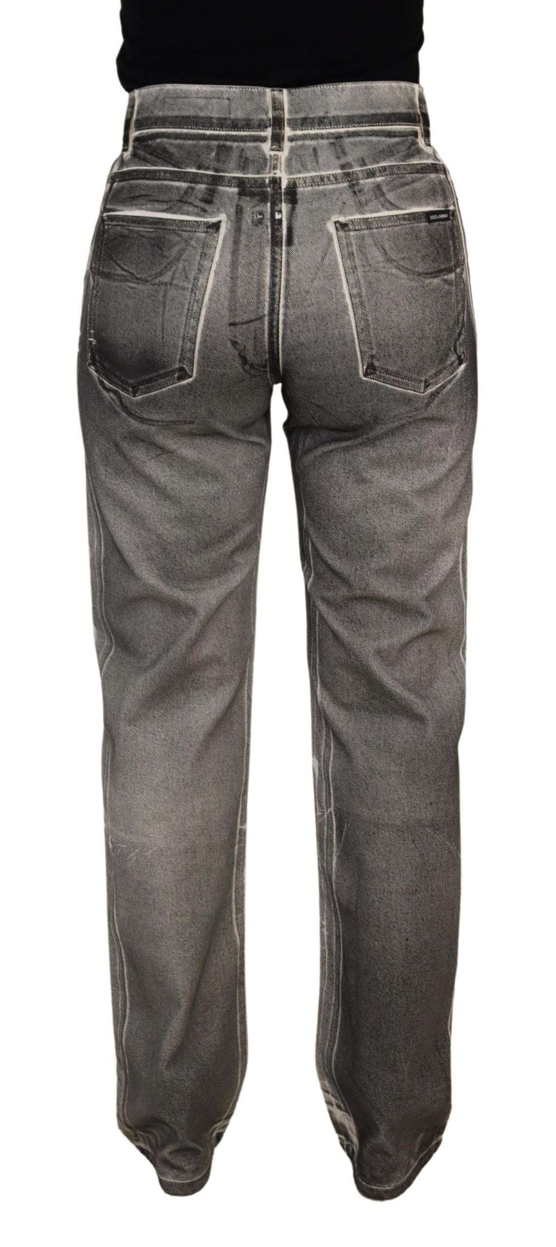 Dolce &amp; Gabbana High Waist Grey Denim Elegance