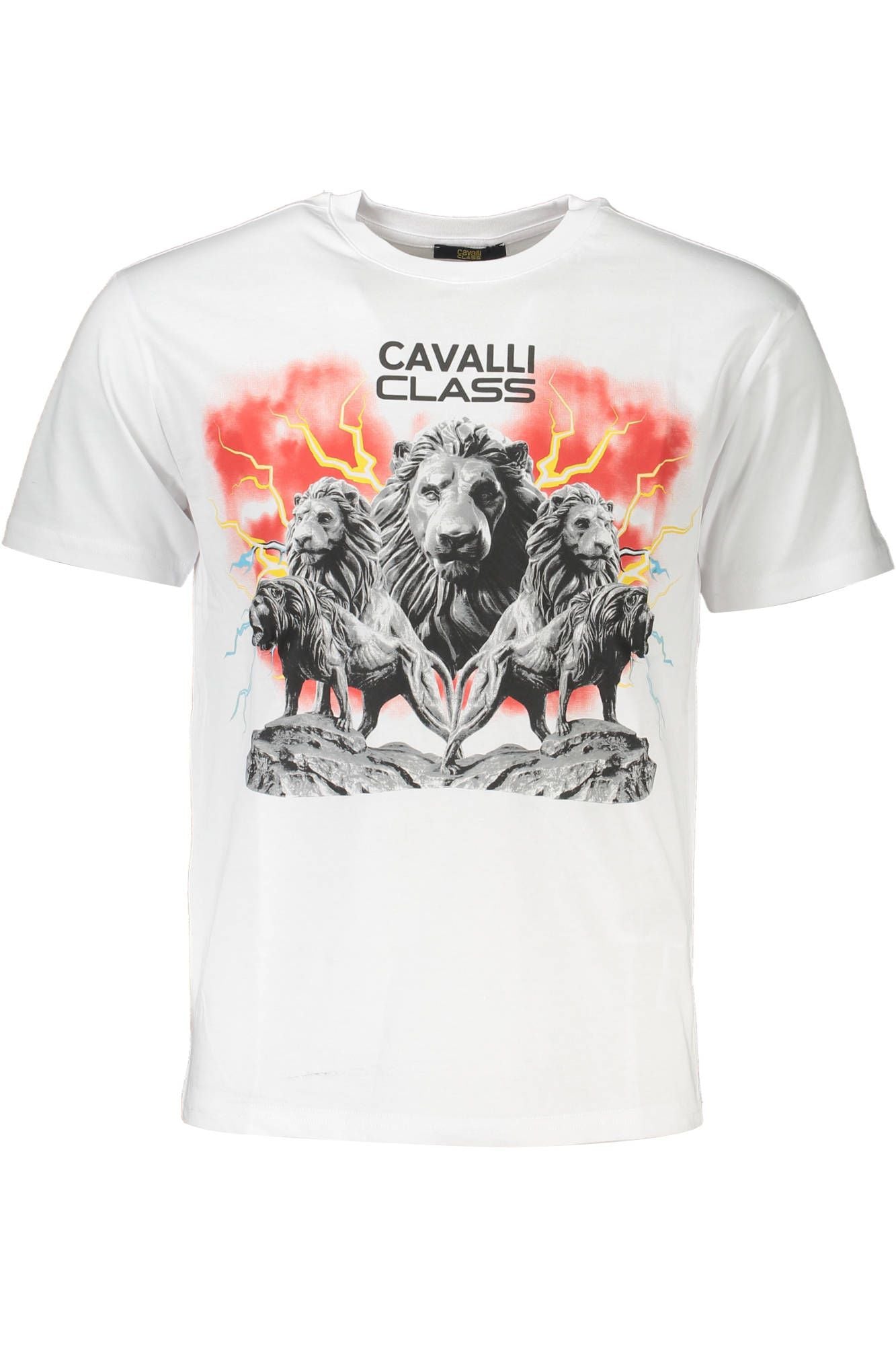 Μπλουζάκι με λογότυπο Cavalli Class Elegant White Print