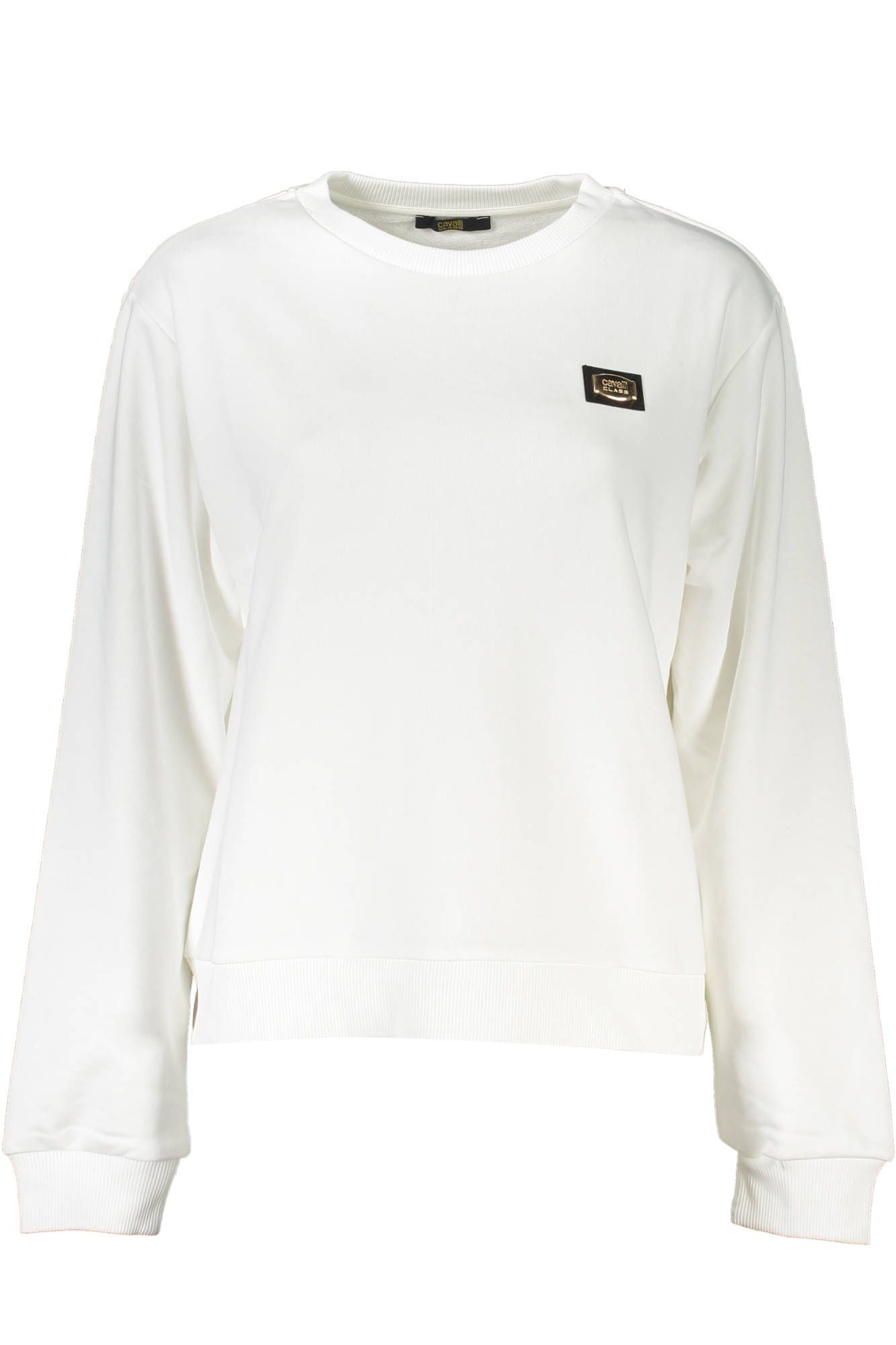 Cavalli Class Chic White Brushed Cozy Sweatshirt