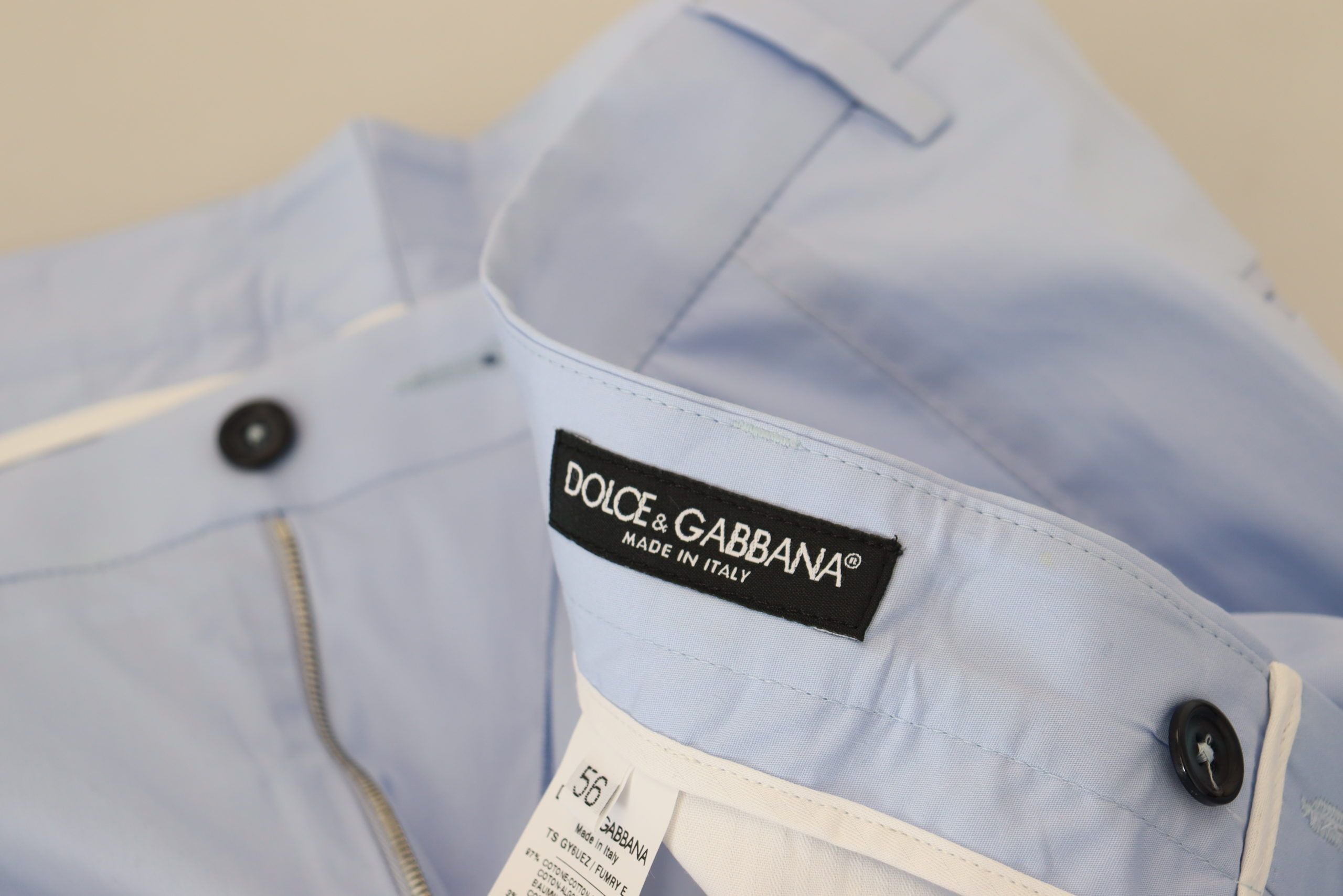 Dolce &amp; Gabbana Elegant Slim Fit Chinos σε γαλάζιο