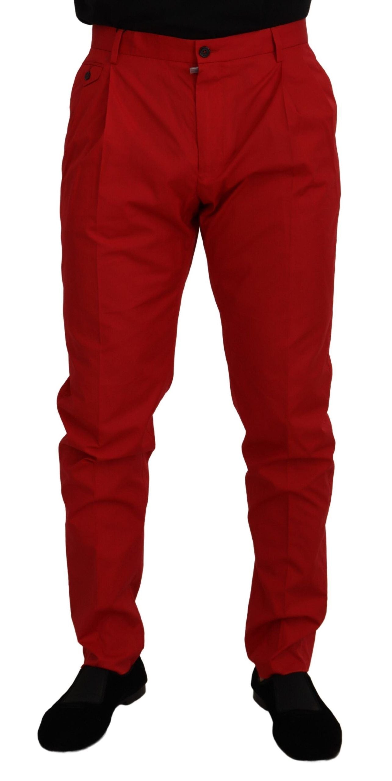 Dolce &amp; Gabbana Elegant Slim Fit Crimson Chinos