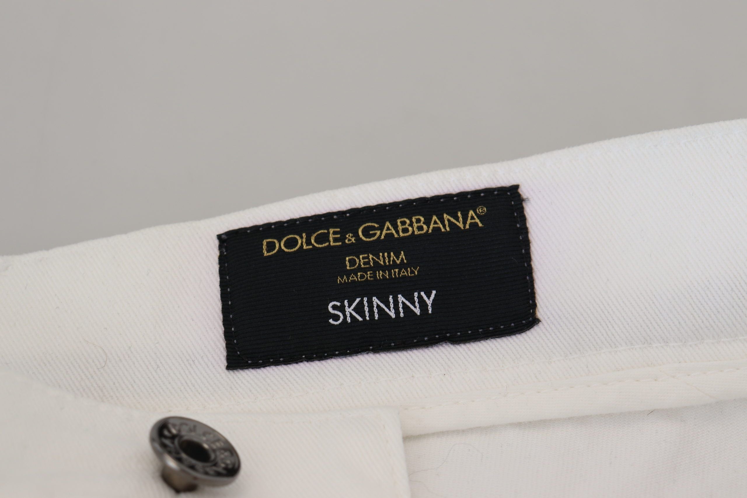 Dolce &amp; Gabbana Elegant Slim Fit Λευκό Skinny Jeans