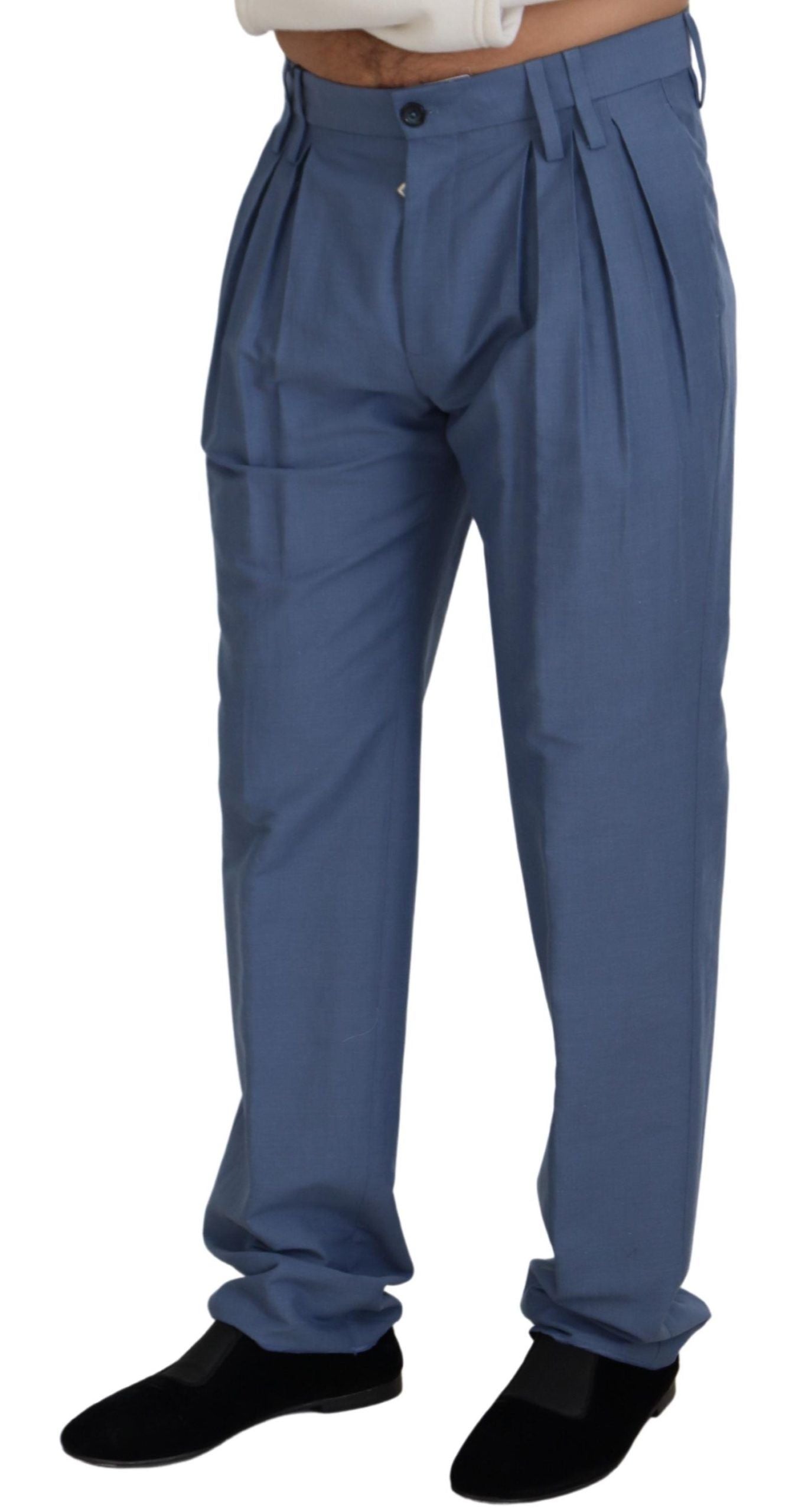 Dolce & Gabbana Elegant Regular Fit Dress Pants in Blue