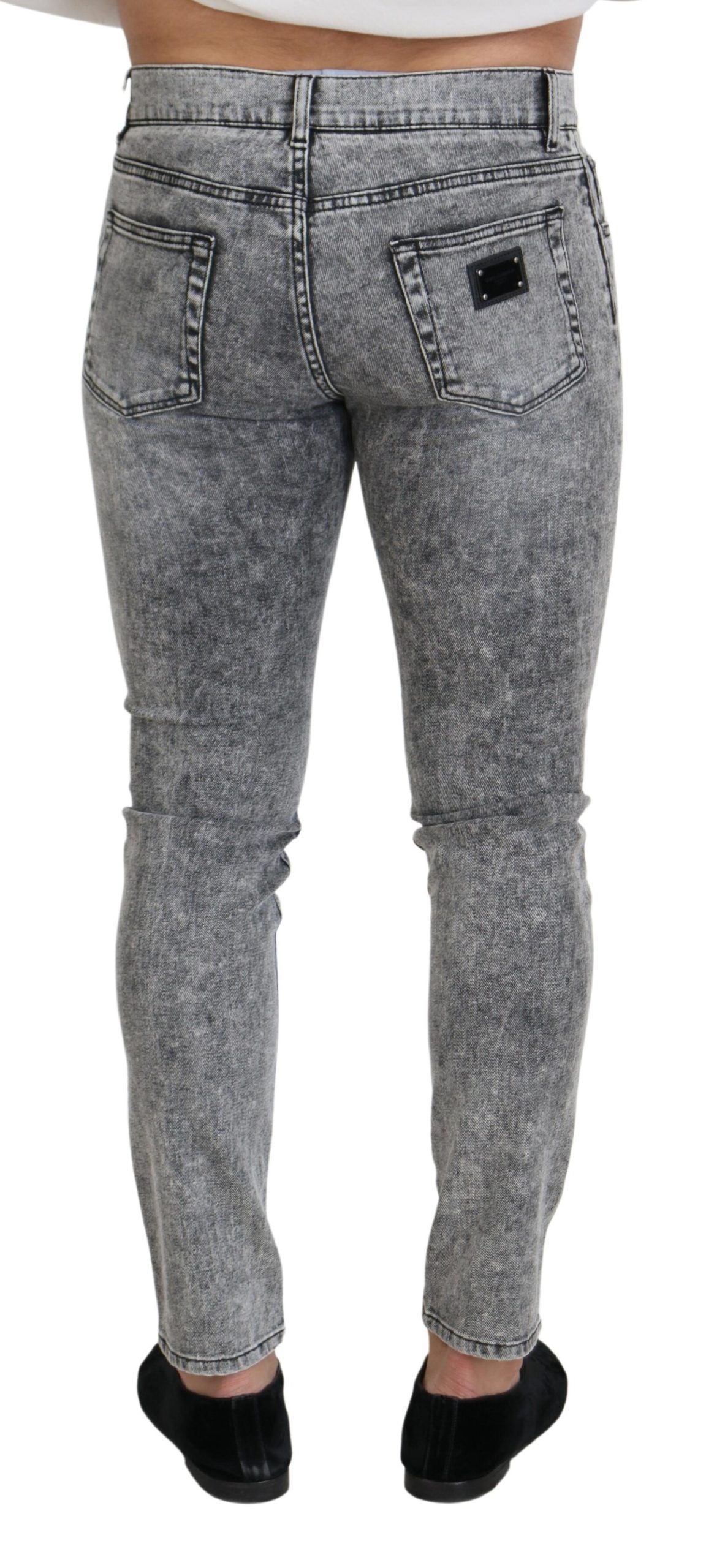 Dolce &amp; Gabbana Chic Slim Fit Grey Denim