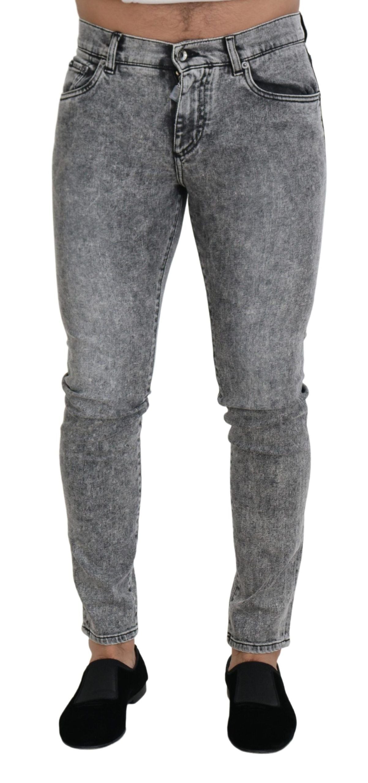 Dolce &amp; Gabbana Chic Slim Fit Grey Denim