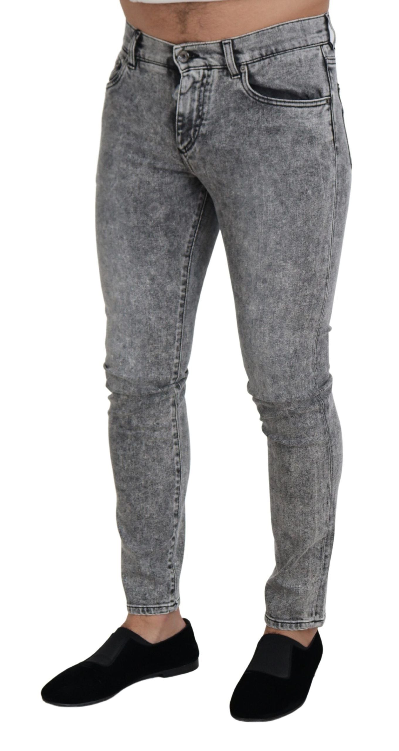 Dolce &amp; Gabbana Chic Slim Fit Grey Denim