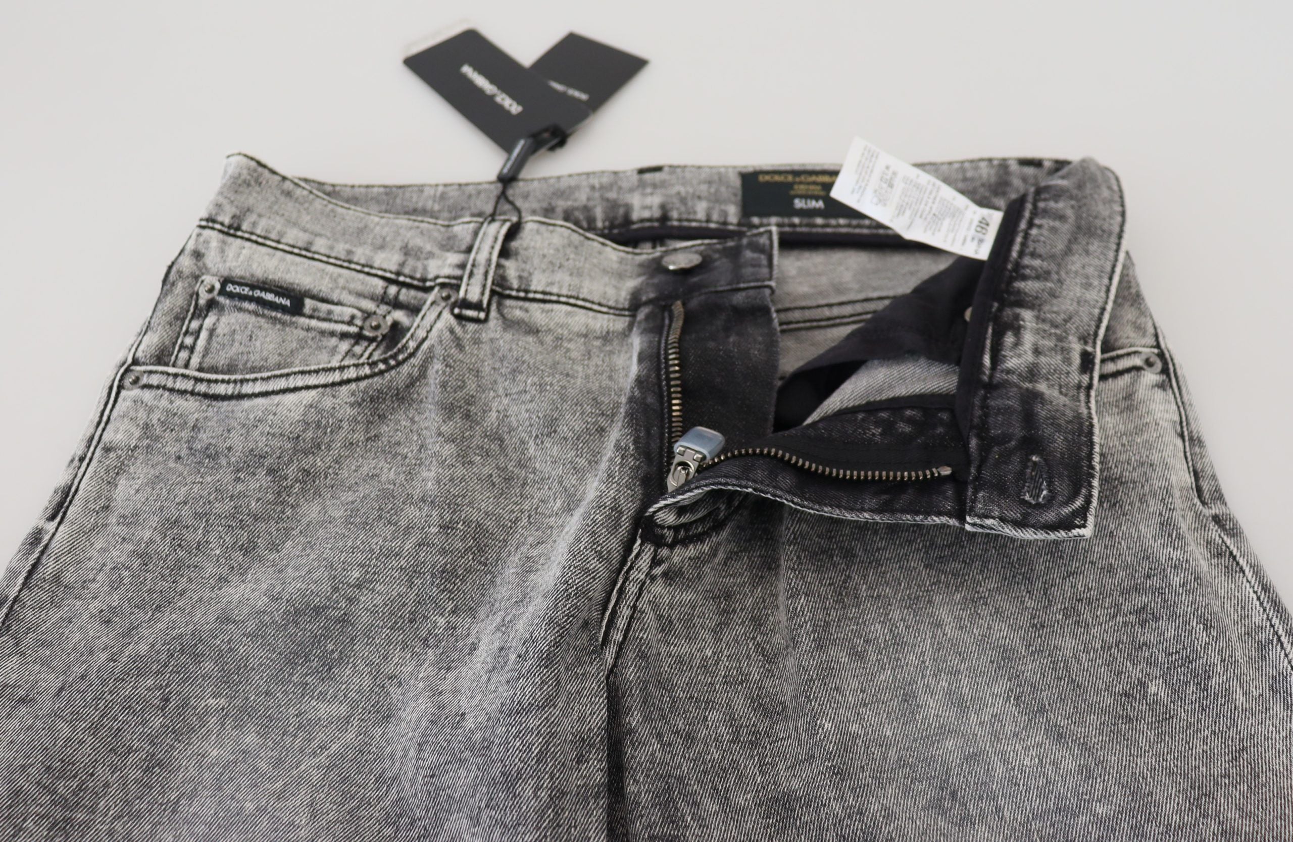 Dolce &amp; Gabbana Chic Slim Fit Grey Denim