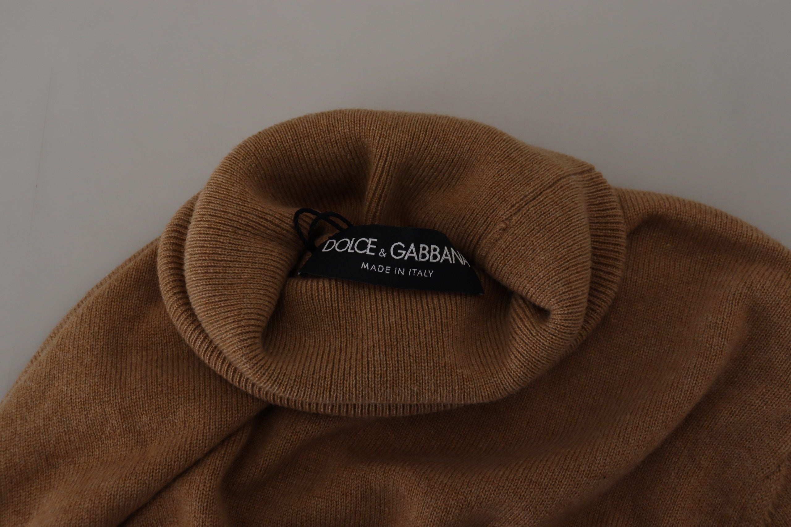 Πουλόβερ Dolce &amp; Gabbana Beige Cashmere Turtleneck πουλόβερ