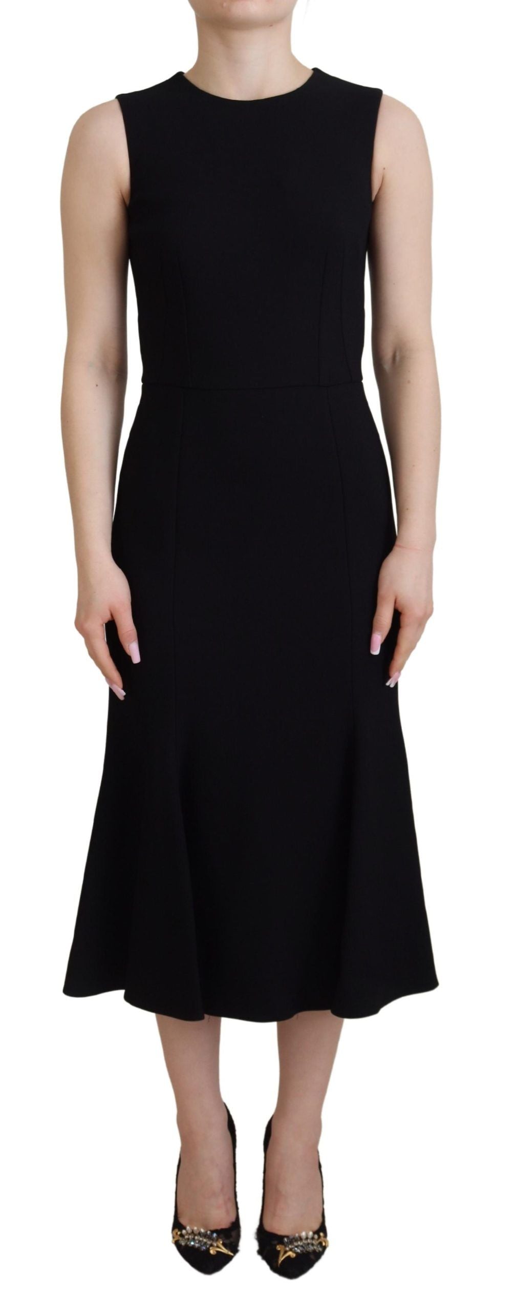 Φόρεμα Dolce &amp; Gabbana Elegant Fit and Flare Black Sheath