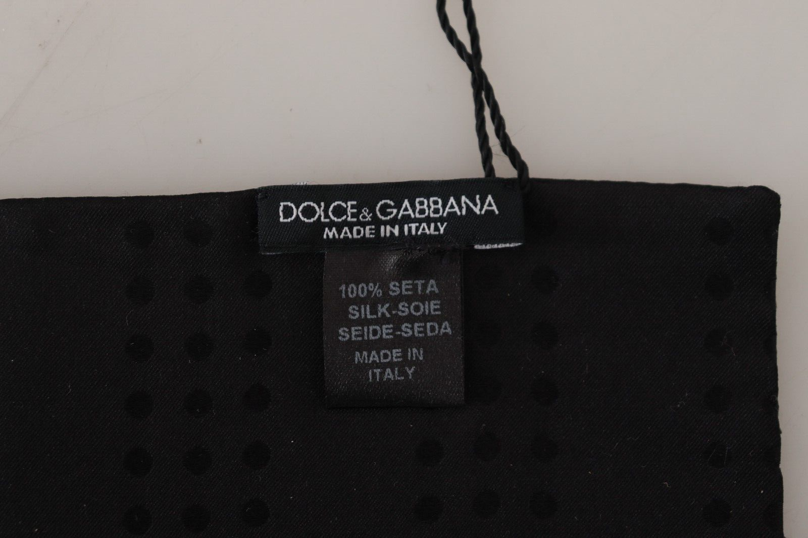 Κομψό κασκόλ Dolce &amp; Gabbana με κρόσσια από μετάξι σε σκούρο μπλε χρώμα