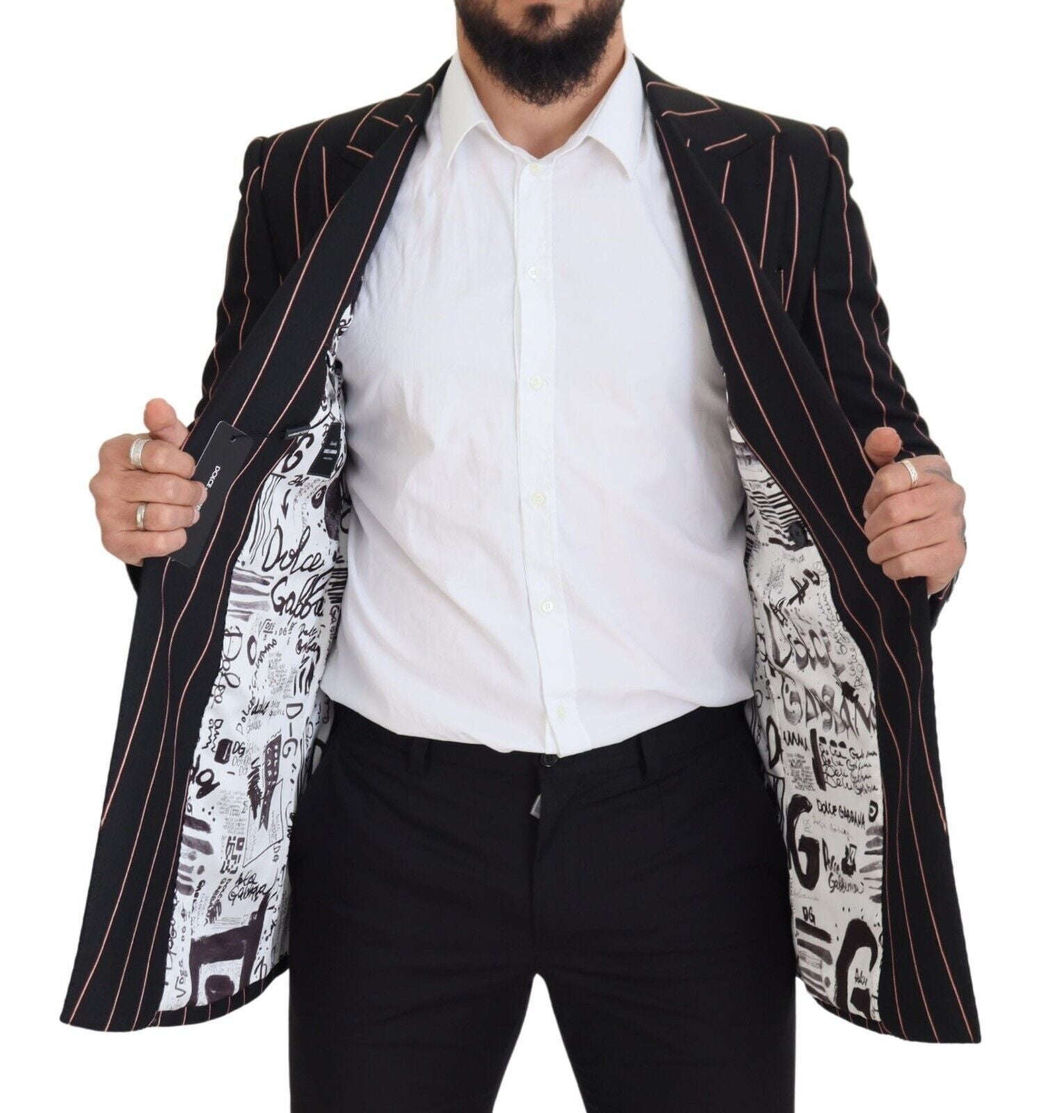 Dolce & Gabbana Elegant Slim Fit Double-Breasted Black Blazer