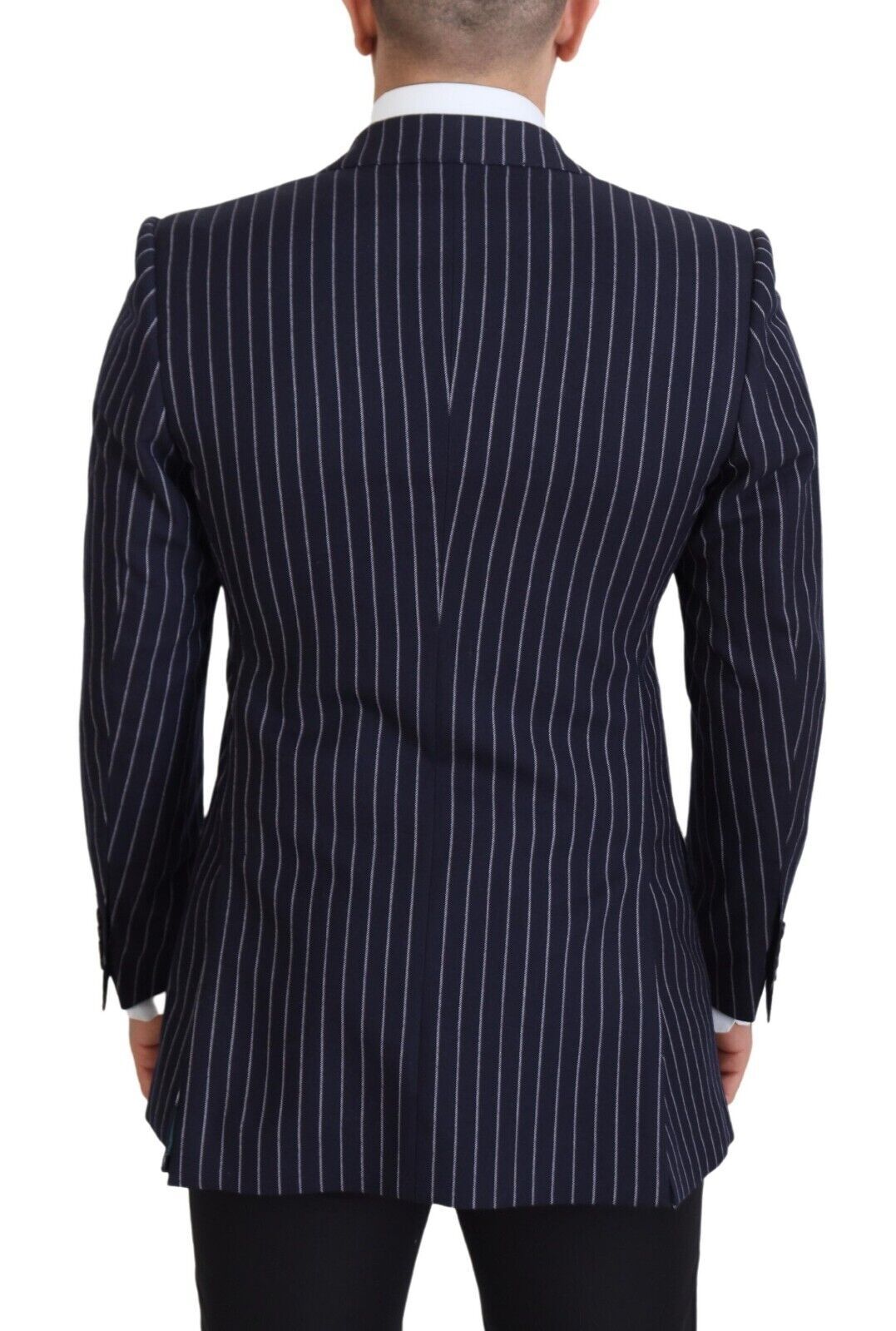 Dolce &amp; Gabbana Elegant Navy Slim Fit Wool Blazer