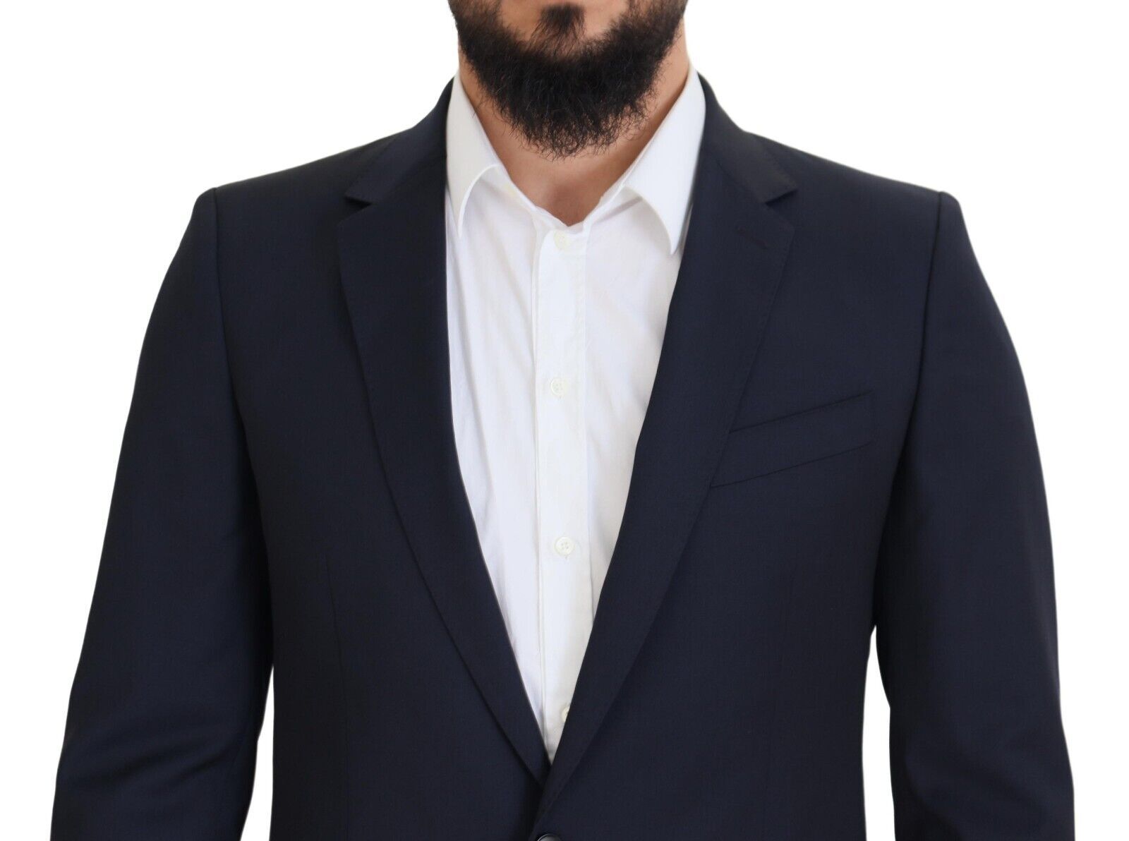 Dolce &amp; Gabbana Κομψό Σκούρο Μπλε Slim Fit Wool Blazer