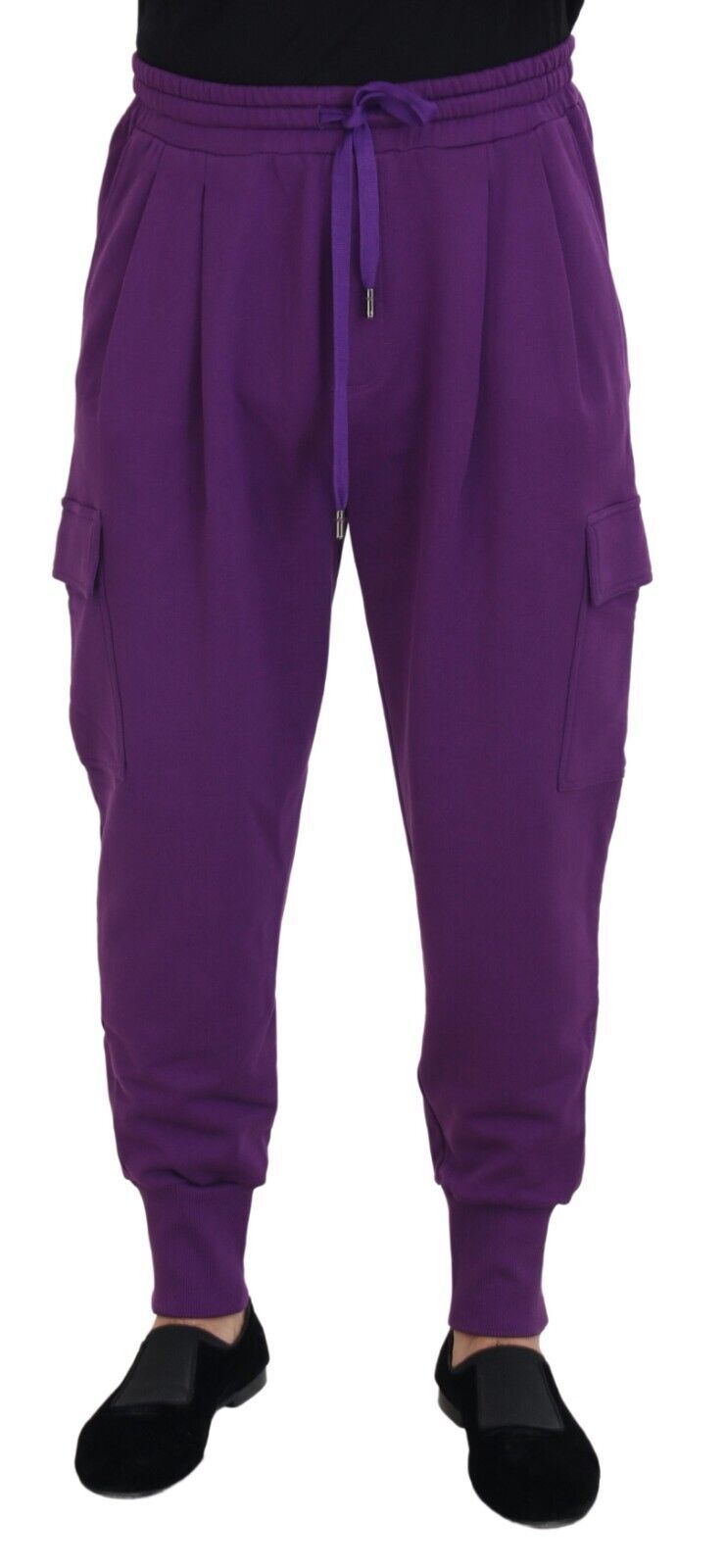 Dolce &amp; Gabbana Elegant Purple Cotton Cargo Sweatpants