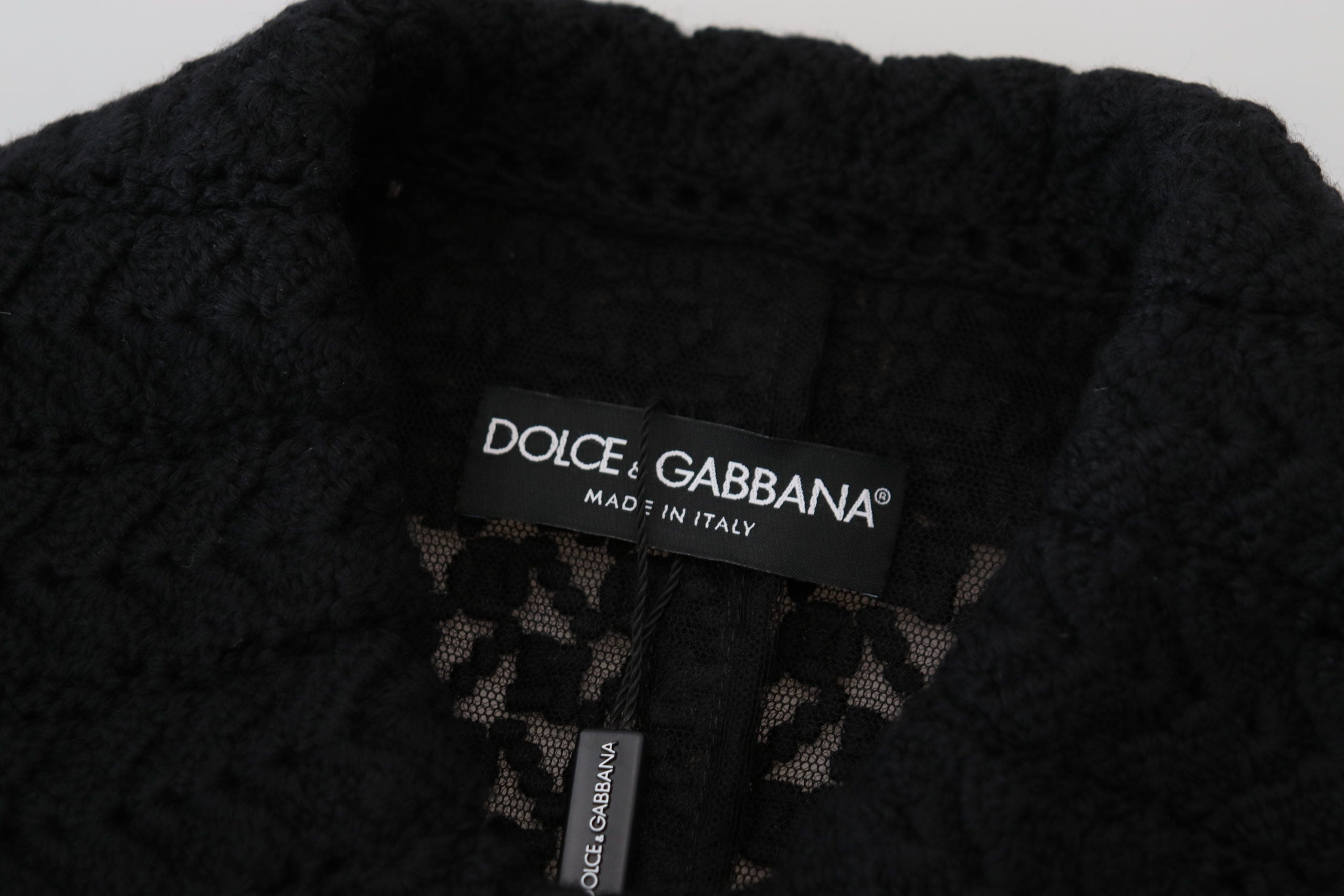 Dolce &amp; Gabbana Classic Πλεκτό Μακρύ Μπουφάν με Κουμπιά